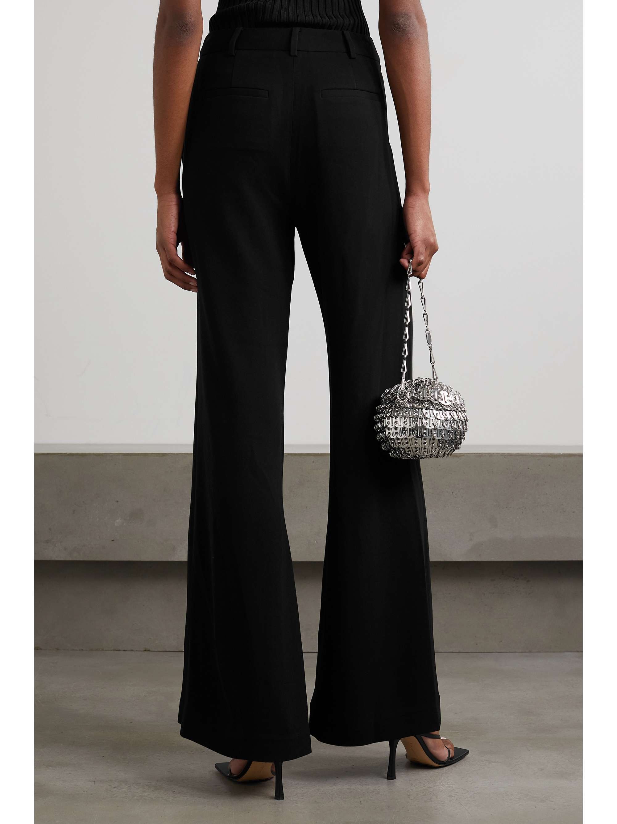 SIMKHAI Jordana pleated duchesse-satin wide-leg pants