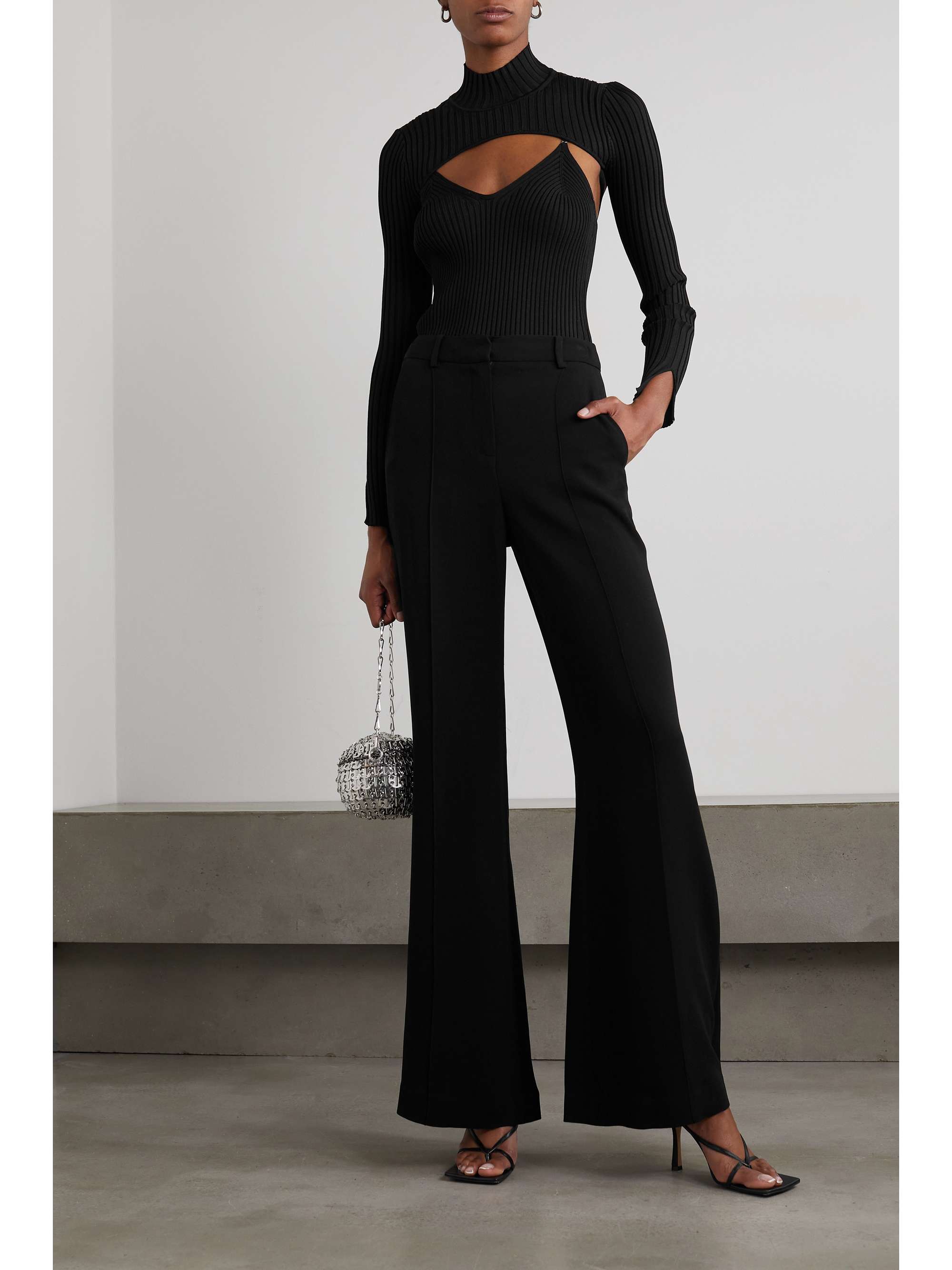 SIMKHAI Jordana pleated duchesse-satin wide-leg pants