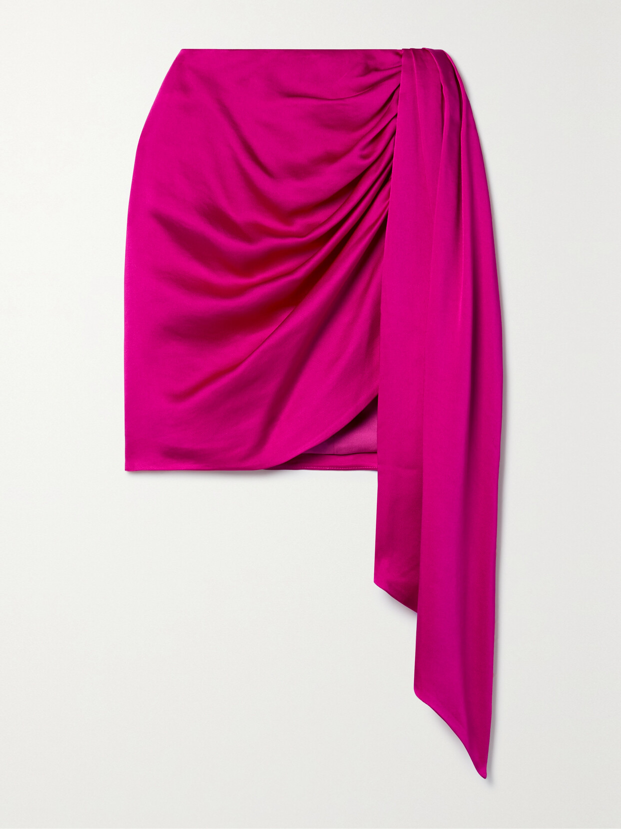 JONATHAN SIMKHAI MAE DRAPED SATIN-CREPE MINI SKIRT