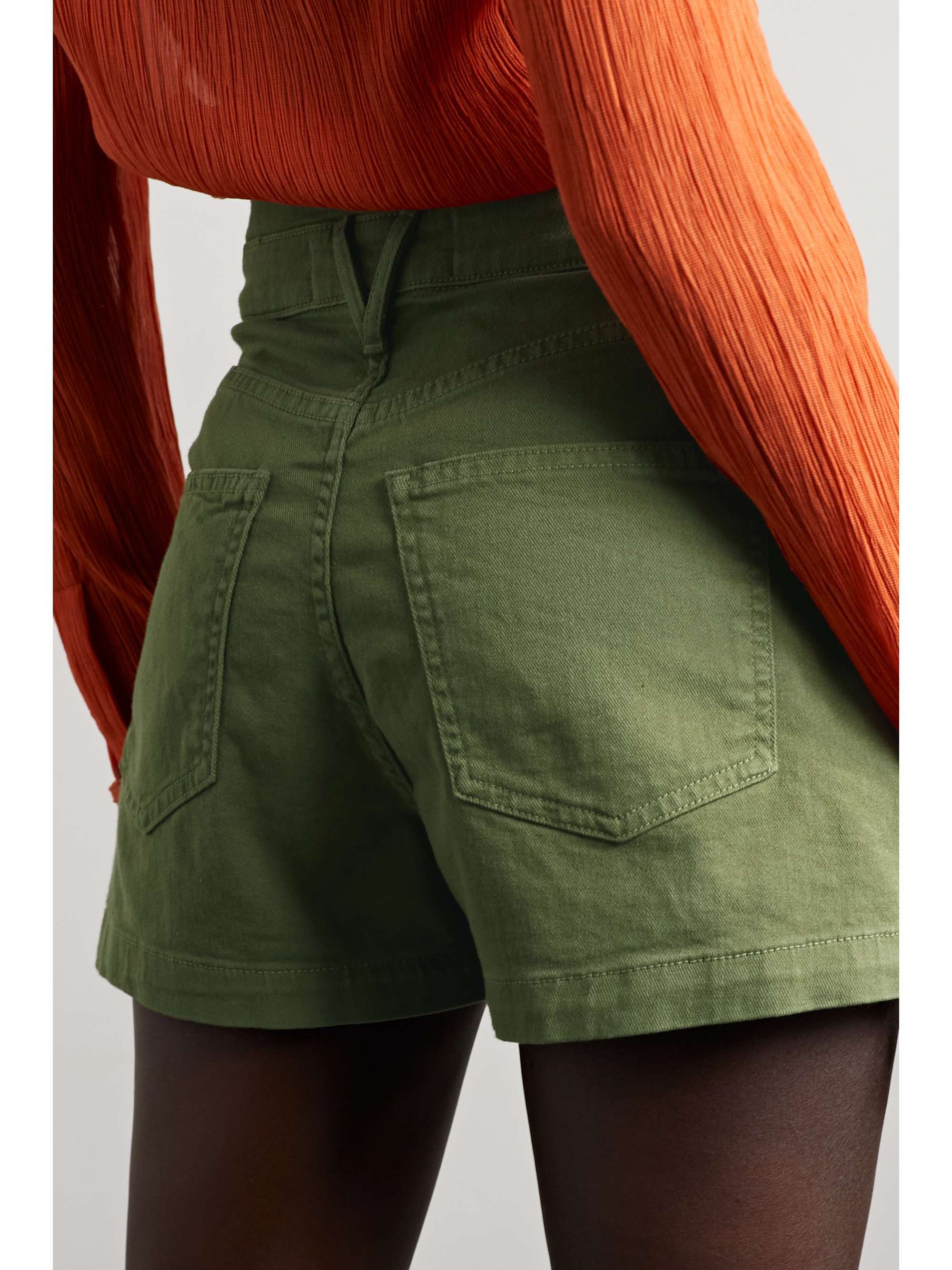 VERONICA BEARD Jaylen pleated denim shorts