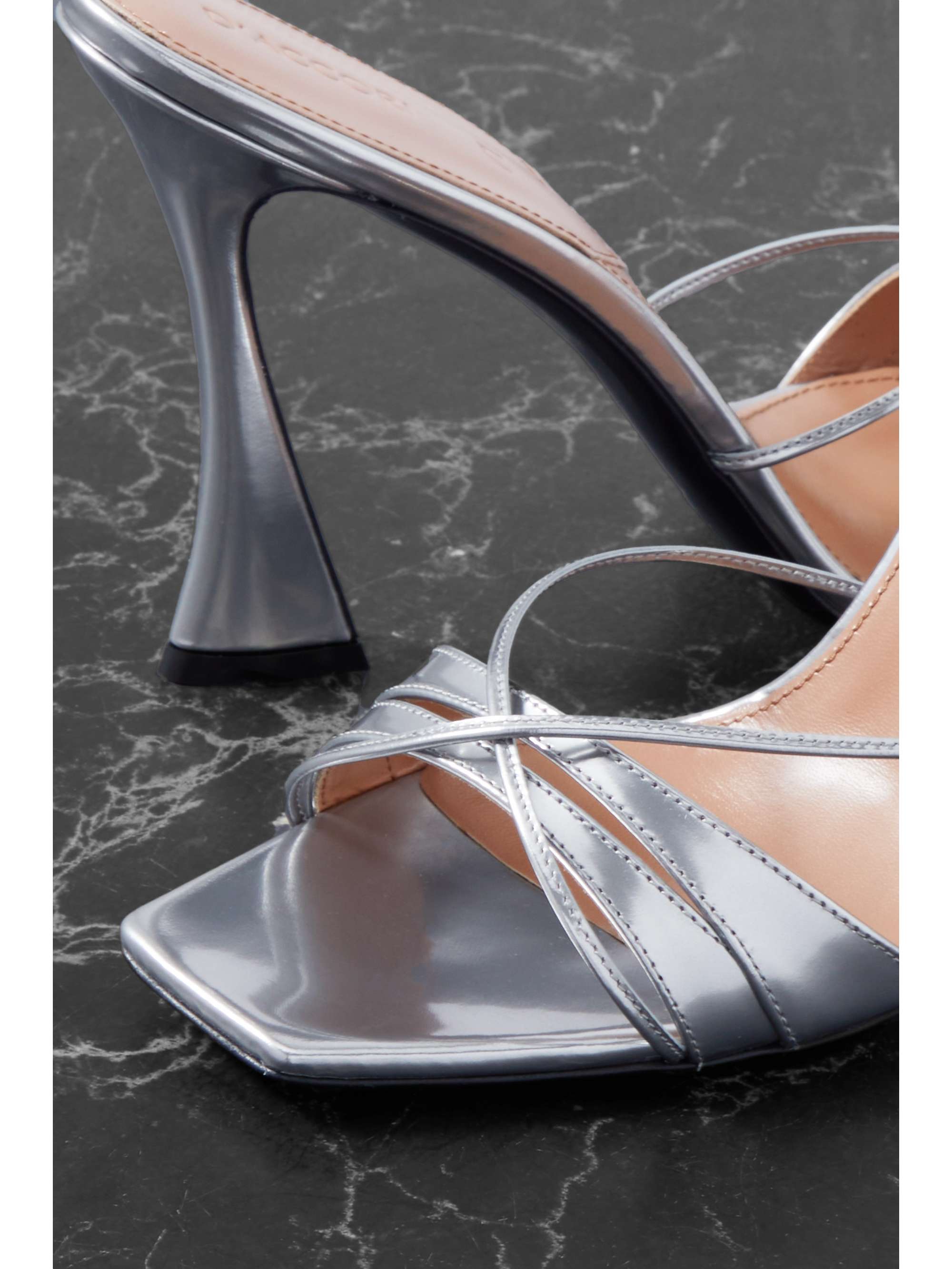 D'ACCORI Lust metallic leather mules
