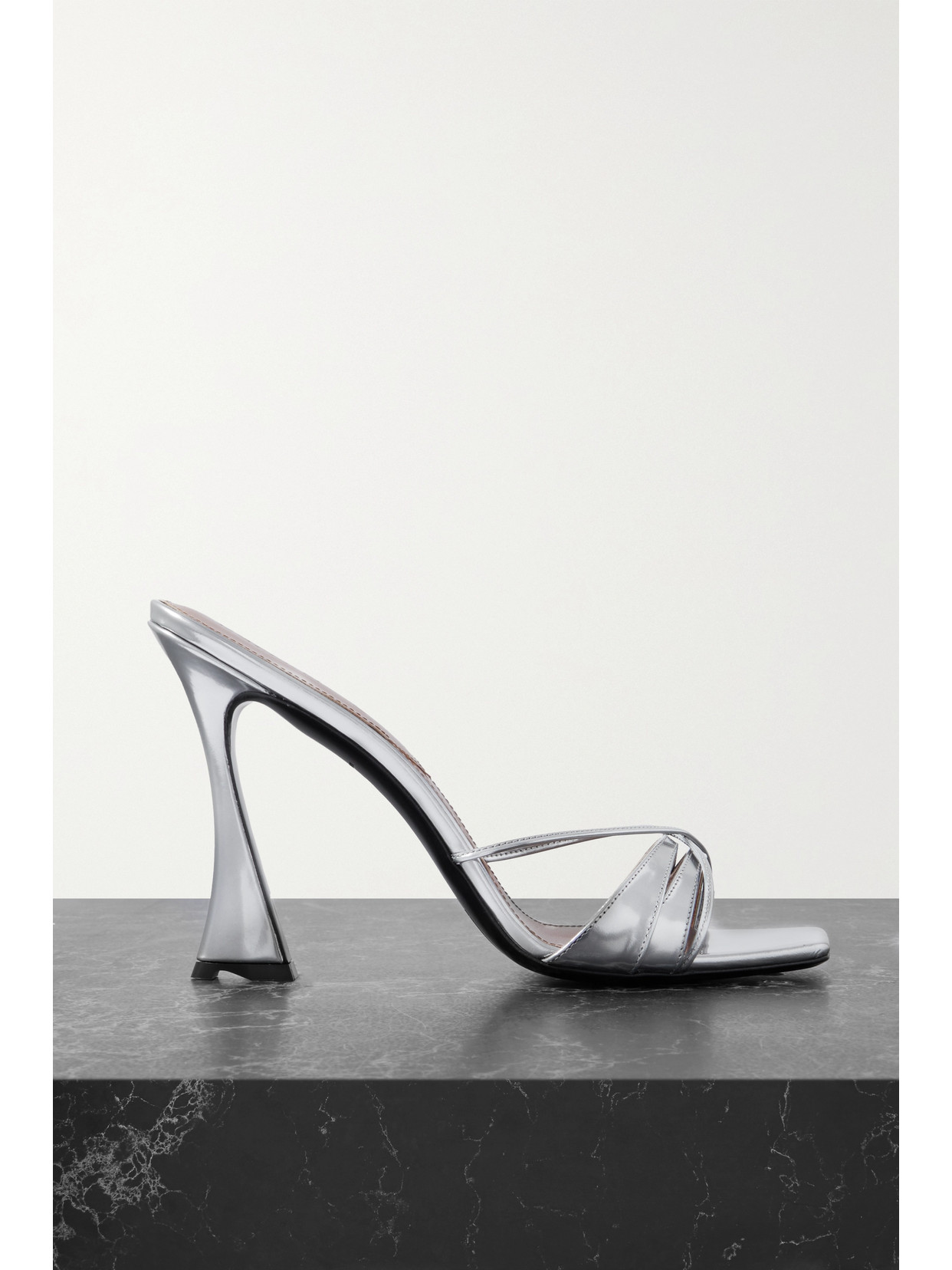 D'Accori - Lust Metallic Leather Mules - Silver