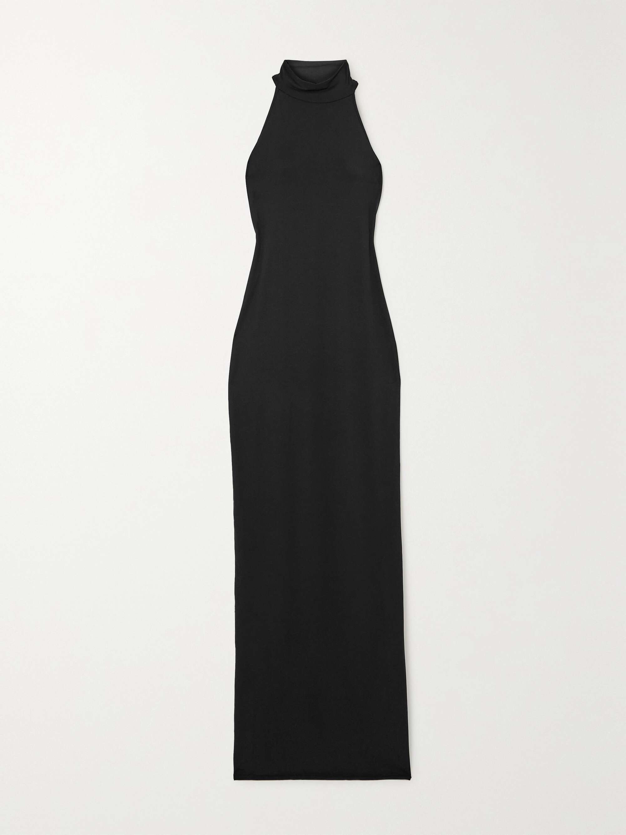 sleeveless black maxi dress
