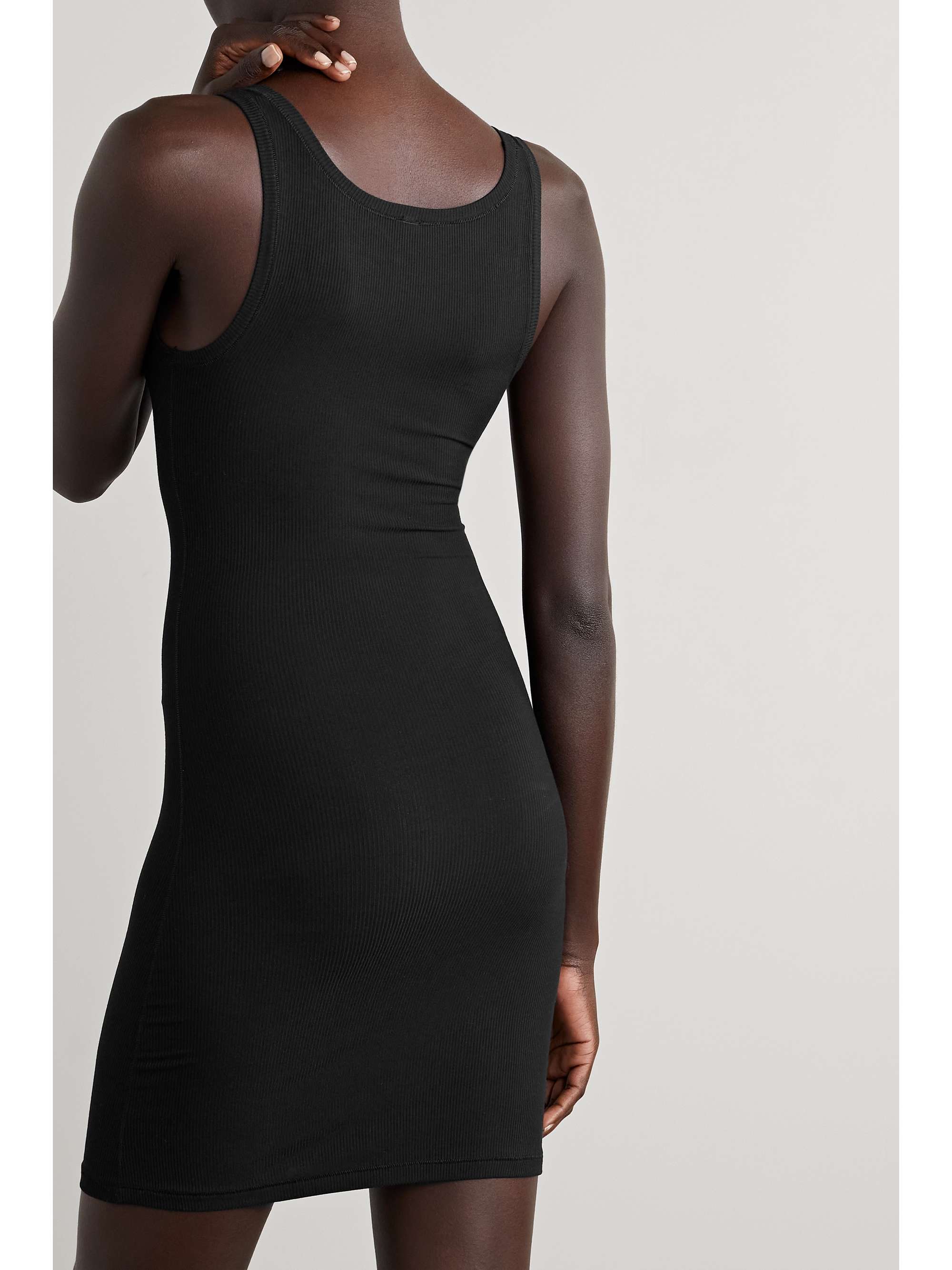 SKIMS Soft Lounge ribbed stretchmodal mini dress Onyx NETAPORTER