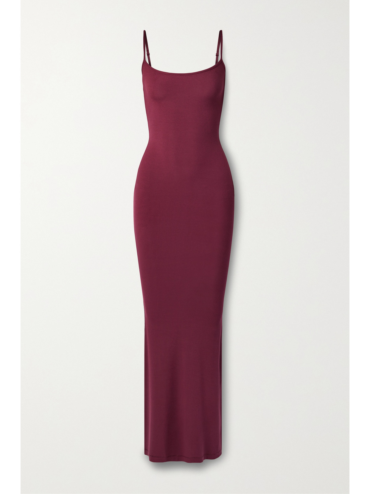 Skims - Soft Lounge Ribbed Stretch-modal Maxi Slip Dress - Wine