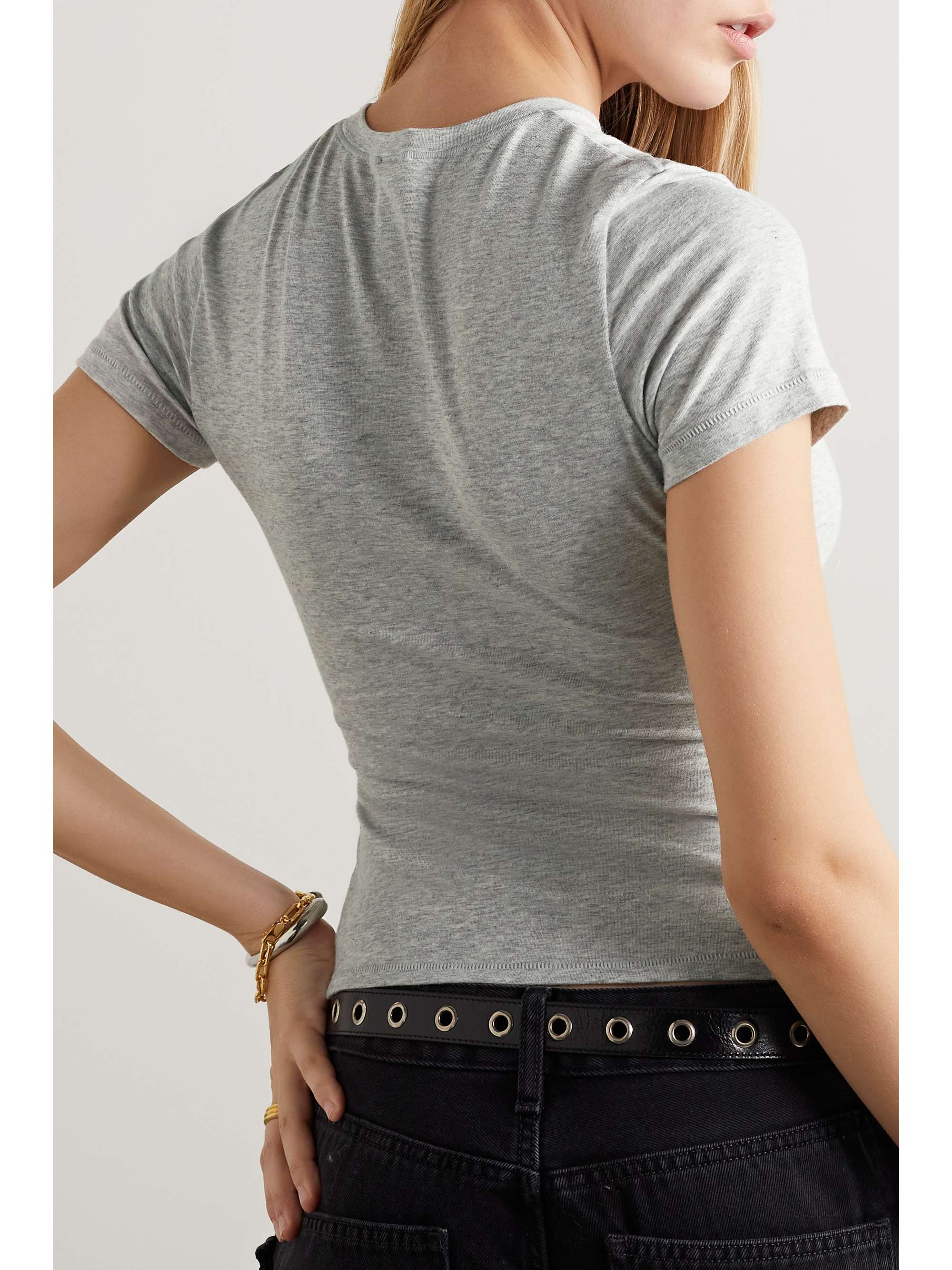 SKIMS Stretch-cotton jersey T-shirt - Light Heather Gray
