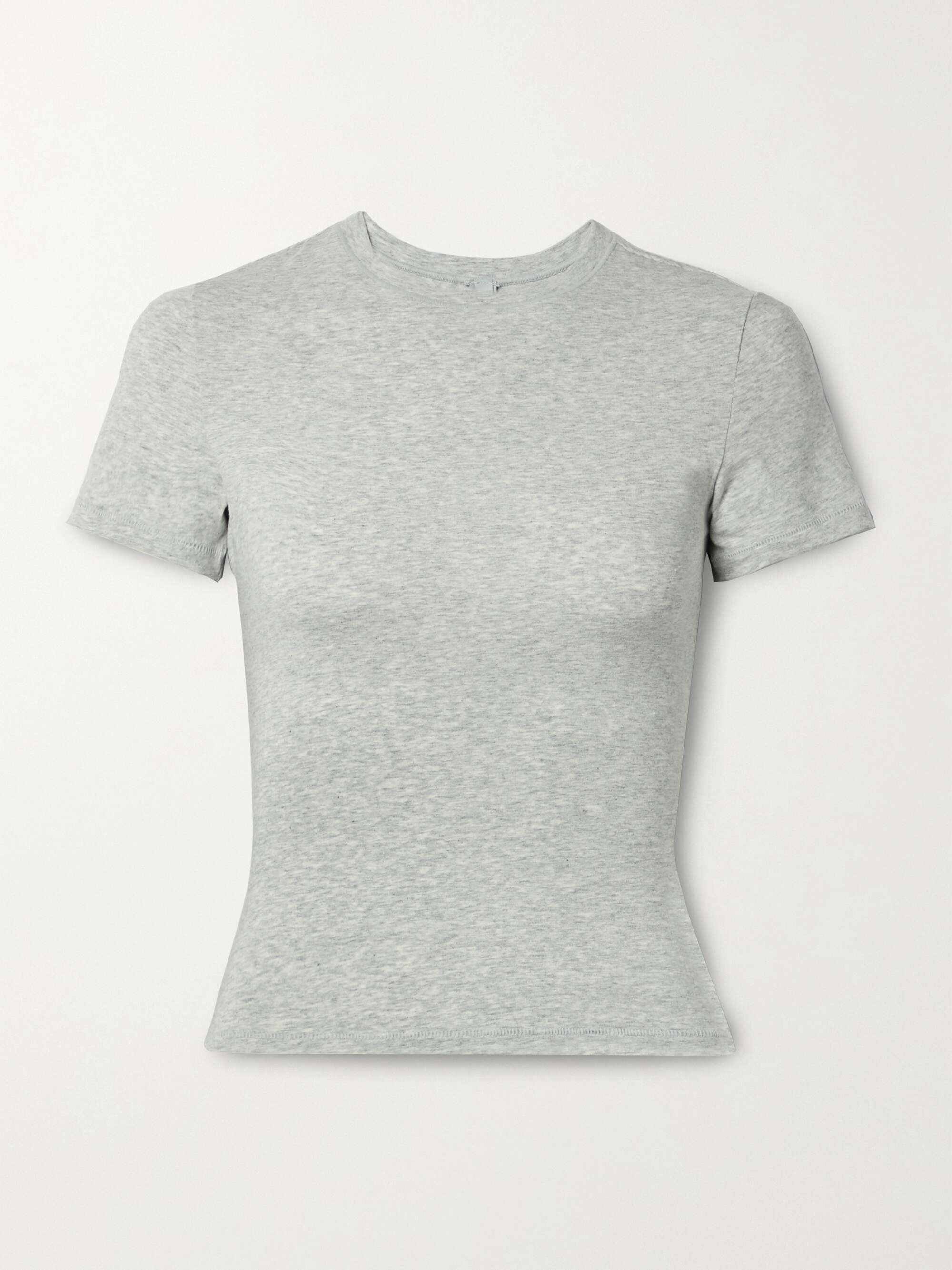 Stretch-cotton jersey T-shirt - Light Heather Gray