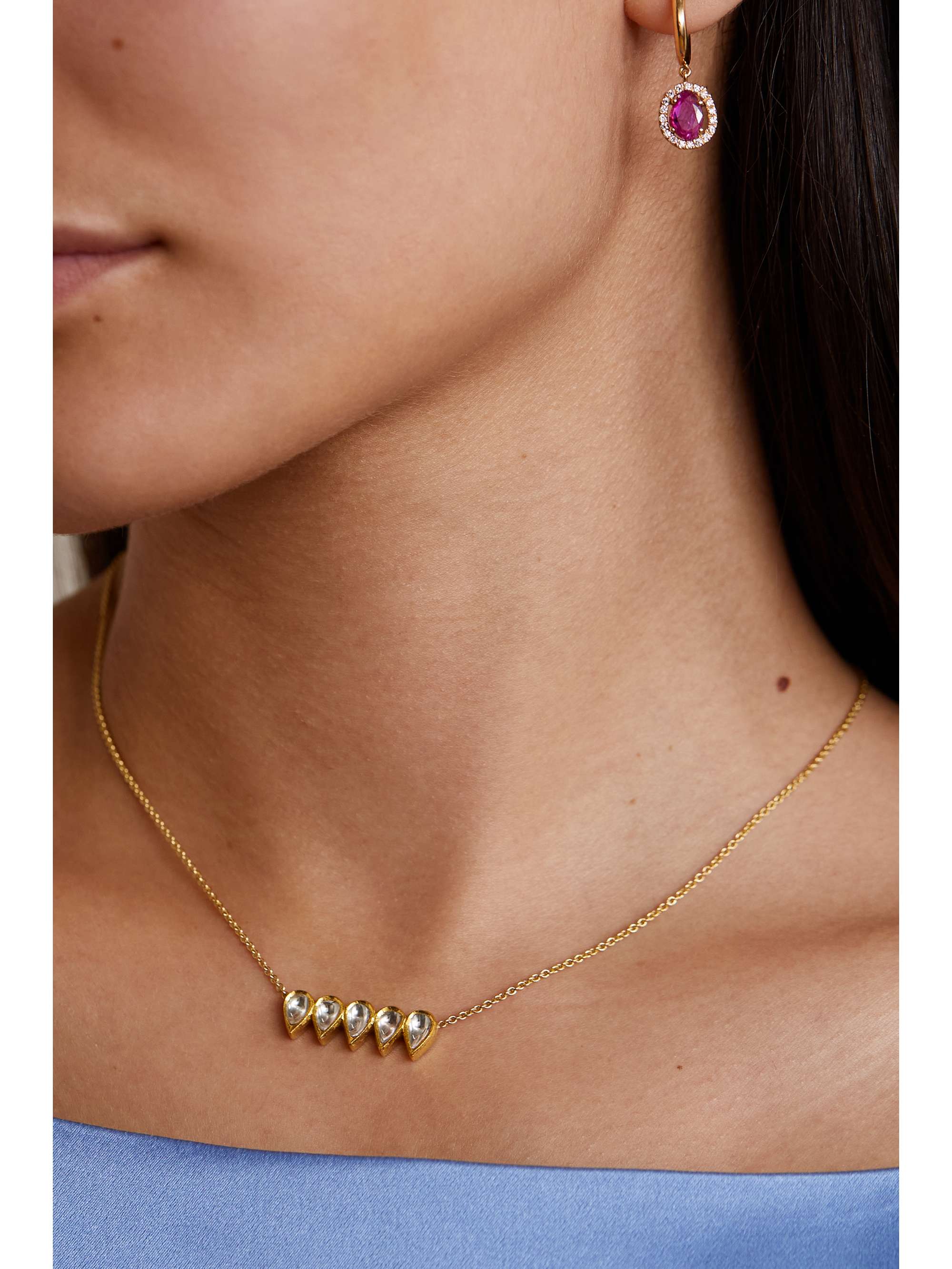AMRAPALI LONDON 14-karat gold diamond necklace