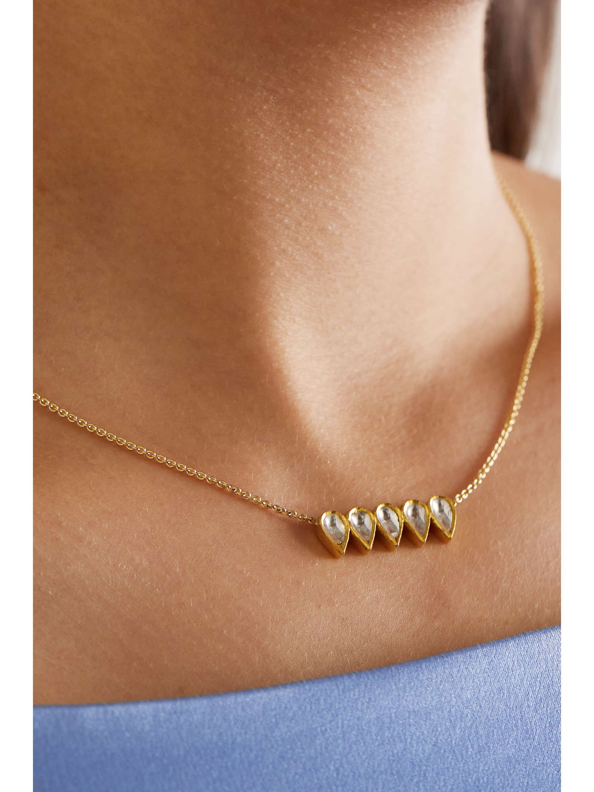 AMRAPALI LONDON 14-karat gold diamond necklace