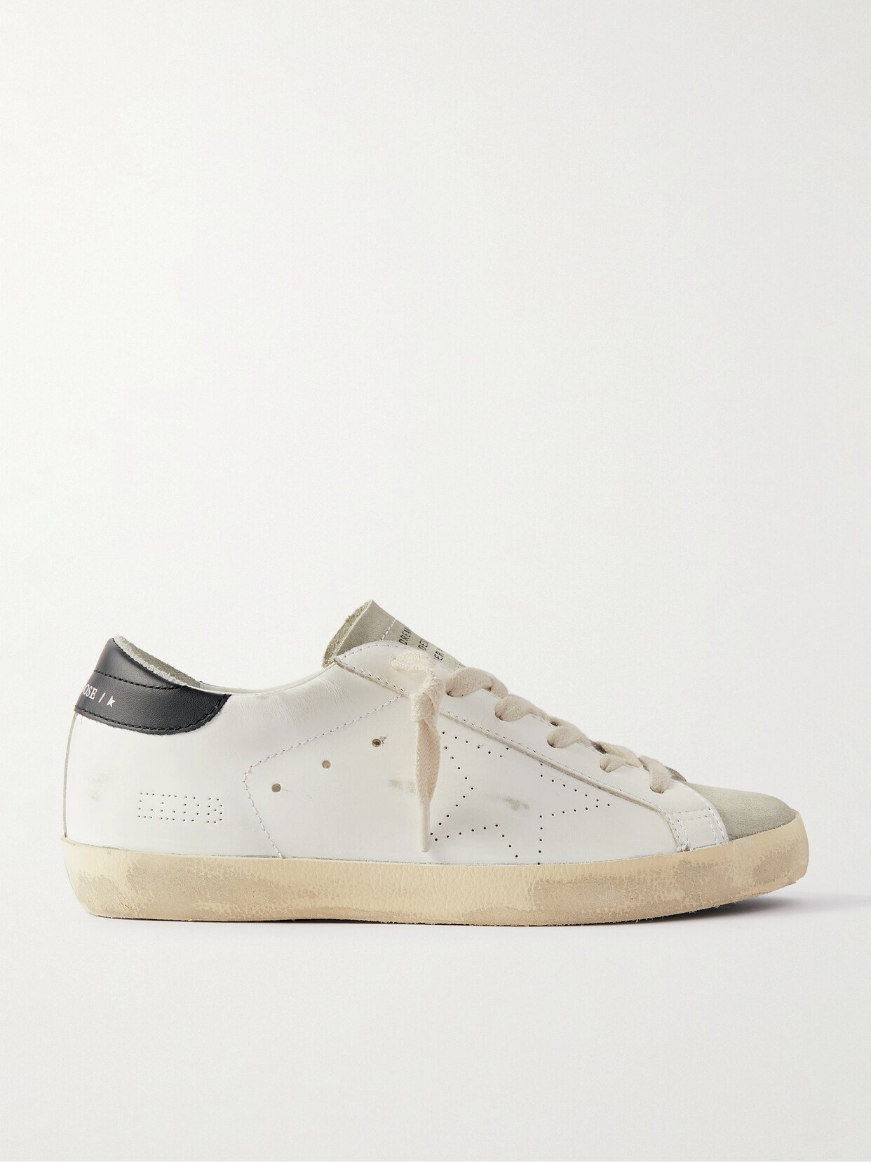 Golden Goose - Super-star Distressed Leather And Suede Sneakers - White