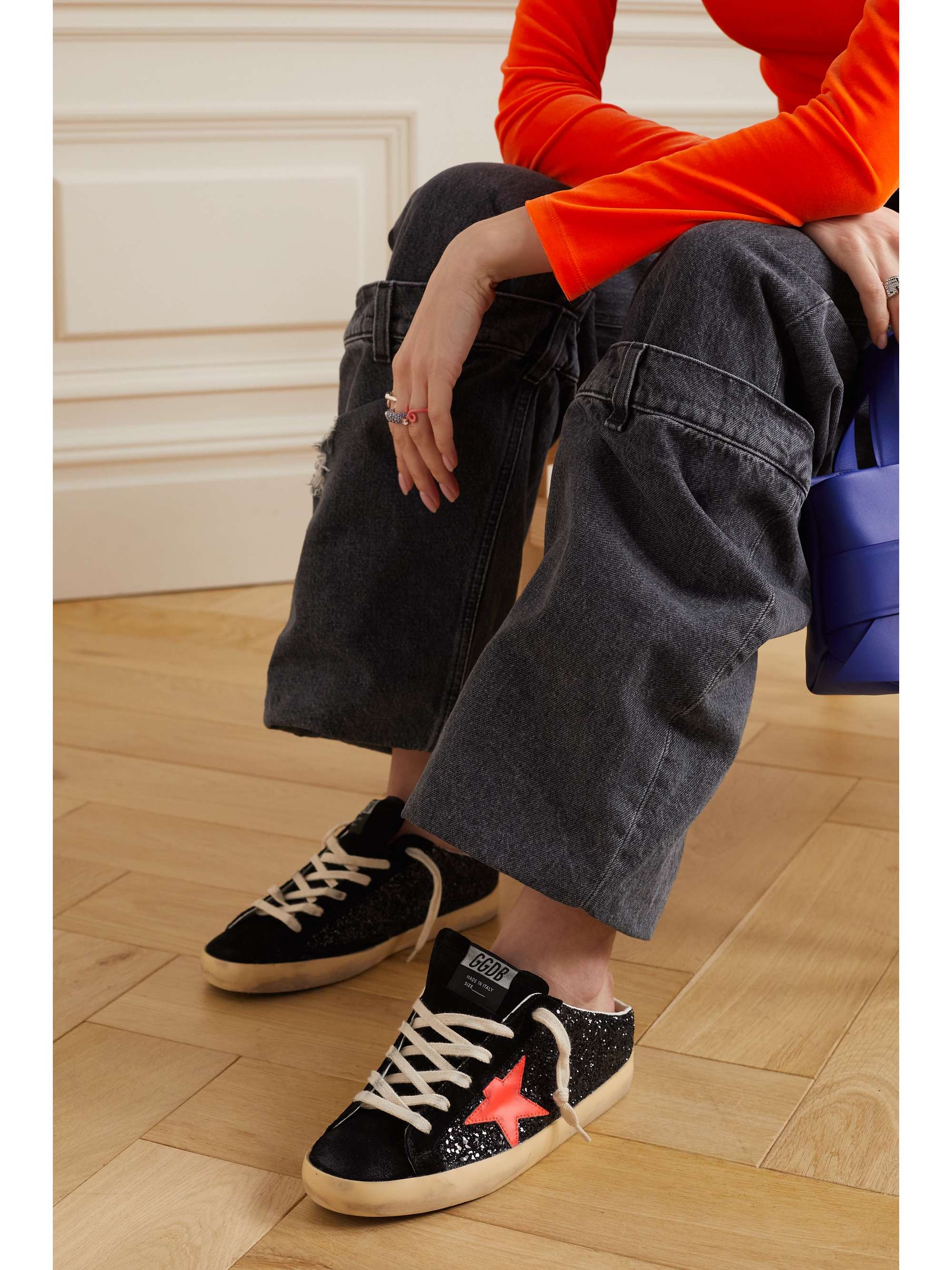 GOLDEN GOOSE Superstar Sabot distressed leather slip-on sneakers