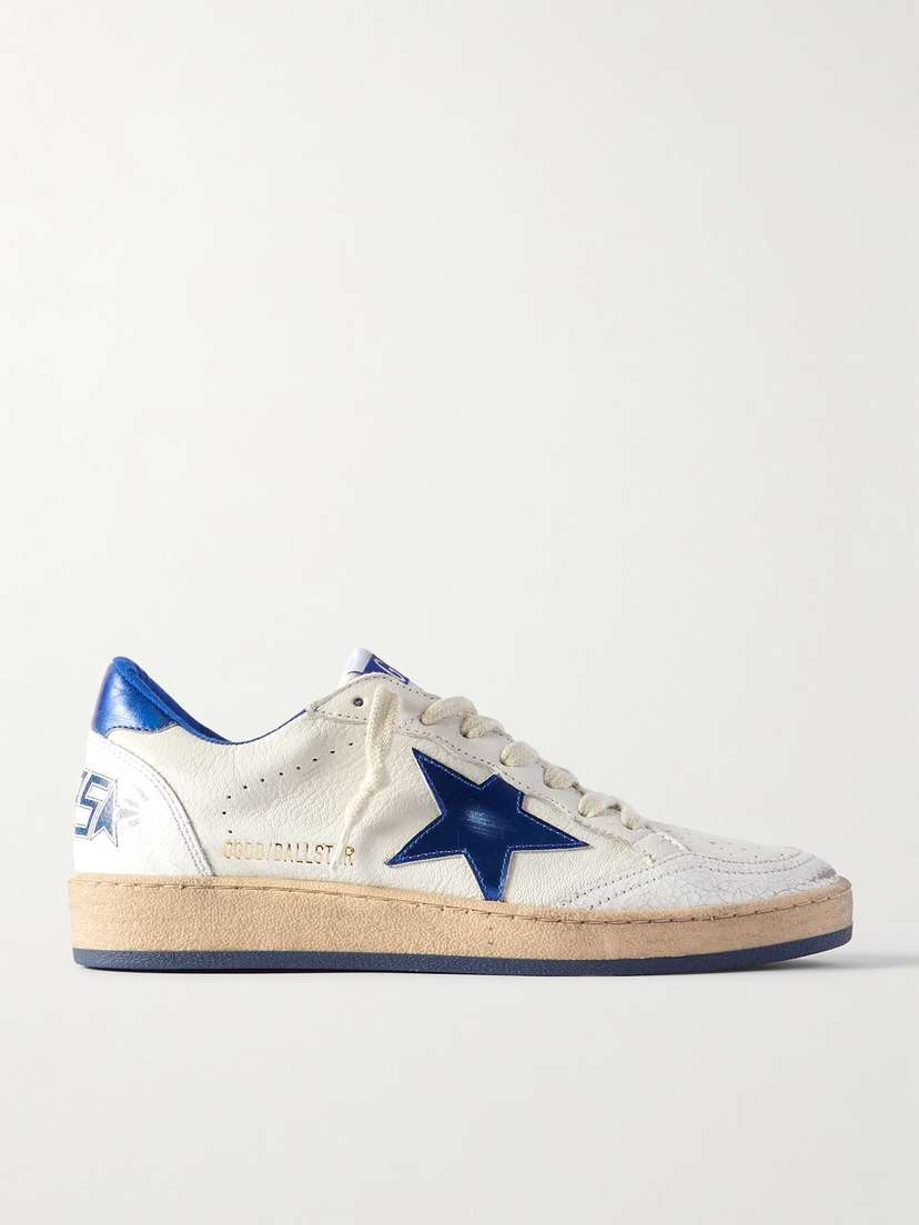 Golden Goose Ball Star Distressed Leather Sneakers