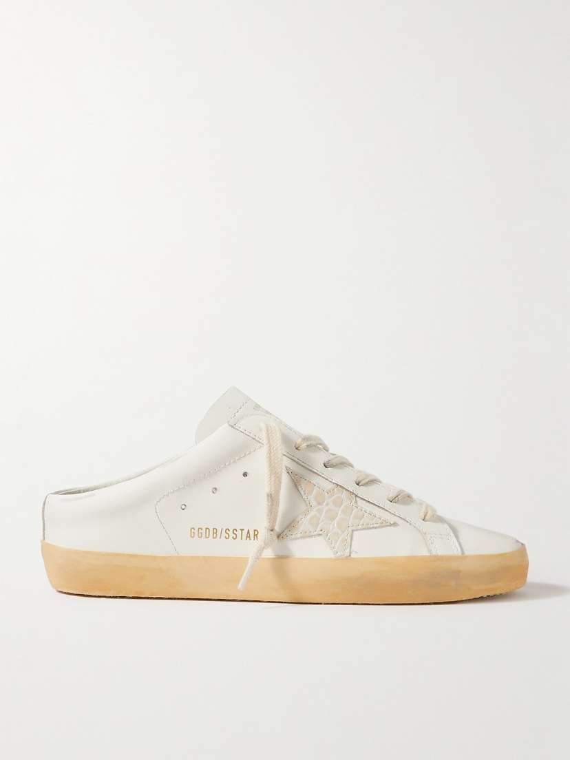 Golden Goose Superstar Sabot Distressed Leather Slip-on Sneakers