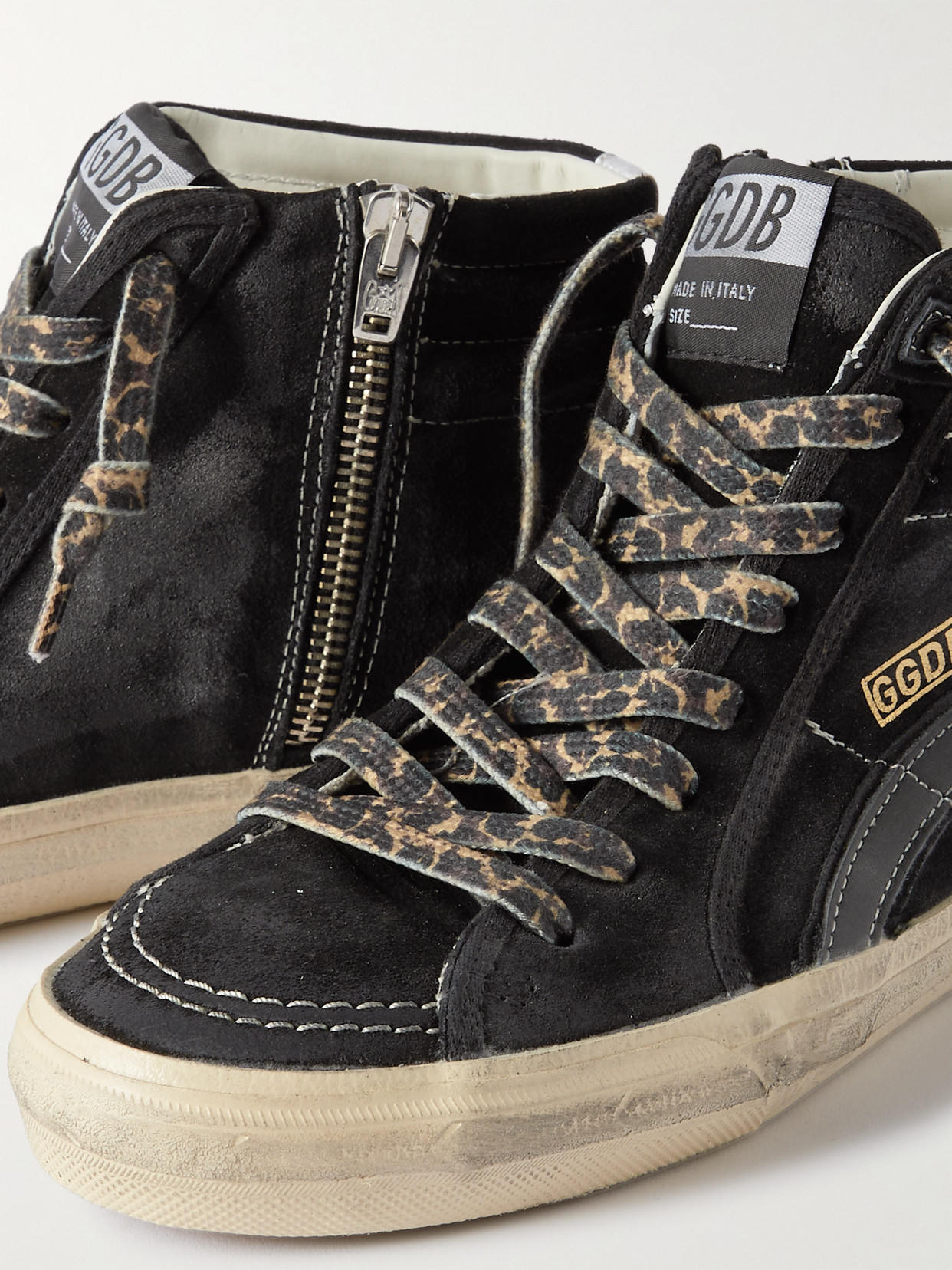 Golden Goose Slide Suede High-top Sneakers In Black