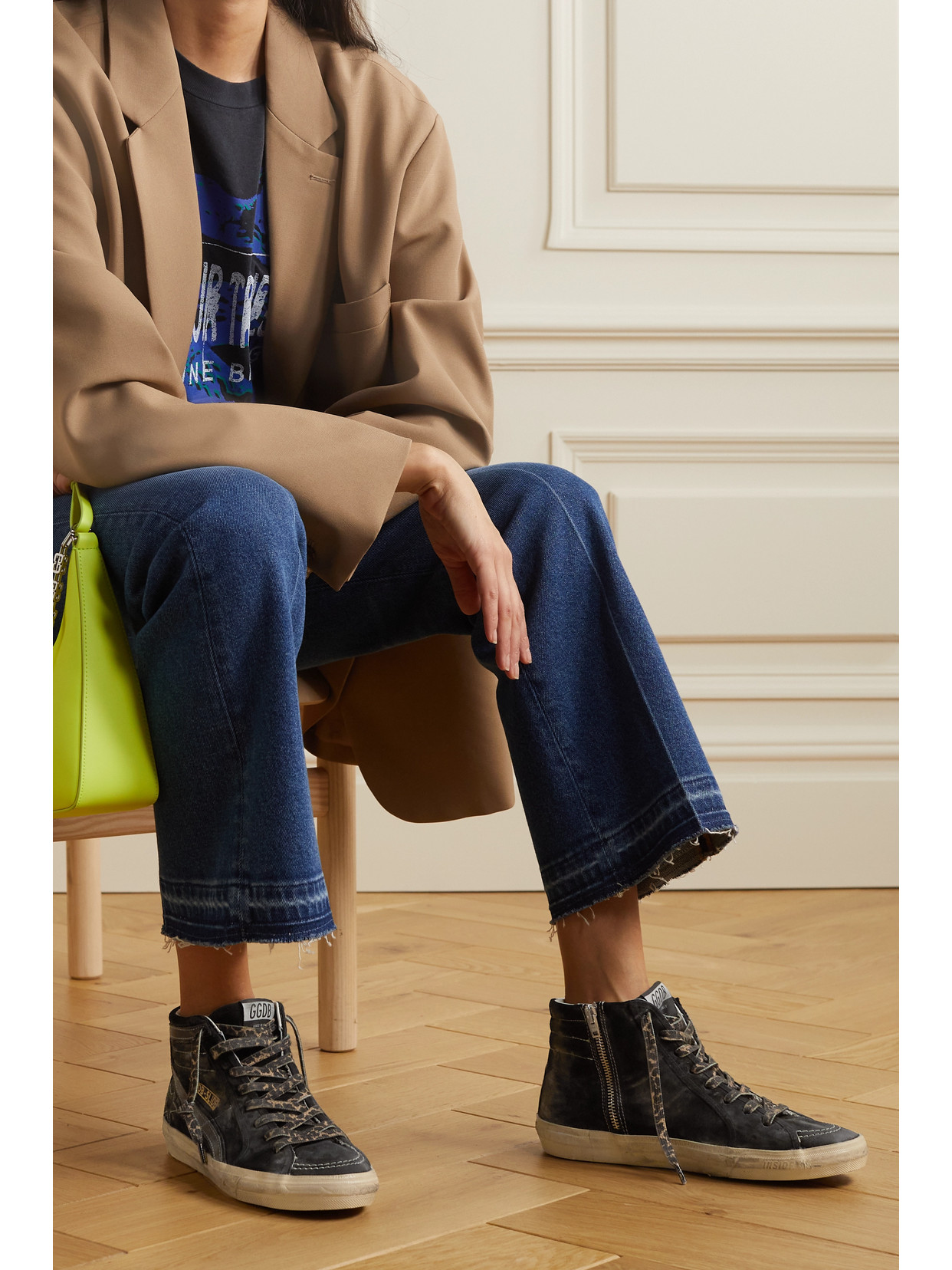 Golden Goose Slide Suede High-top Sneakers In Black