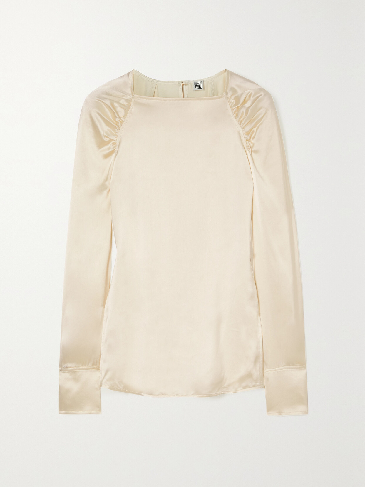 TOTEME - Gathered Silk-satin Top - Ivory