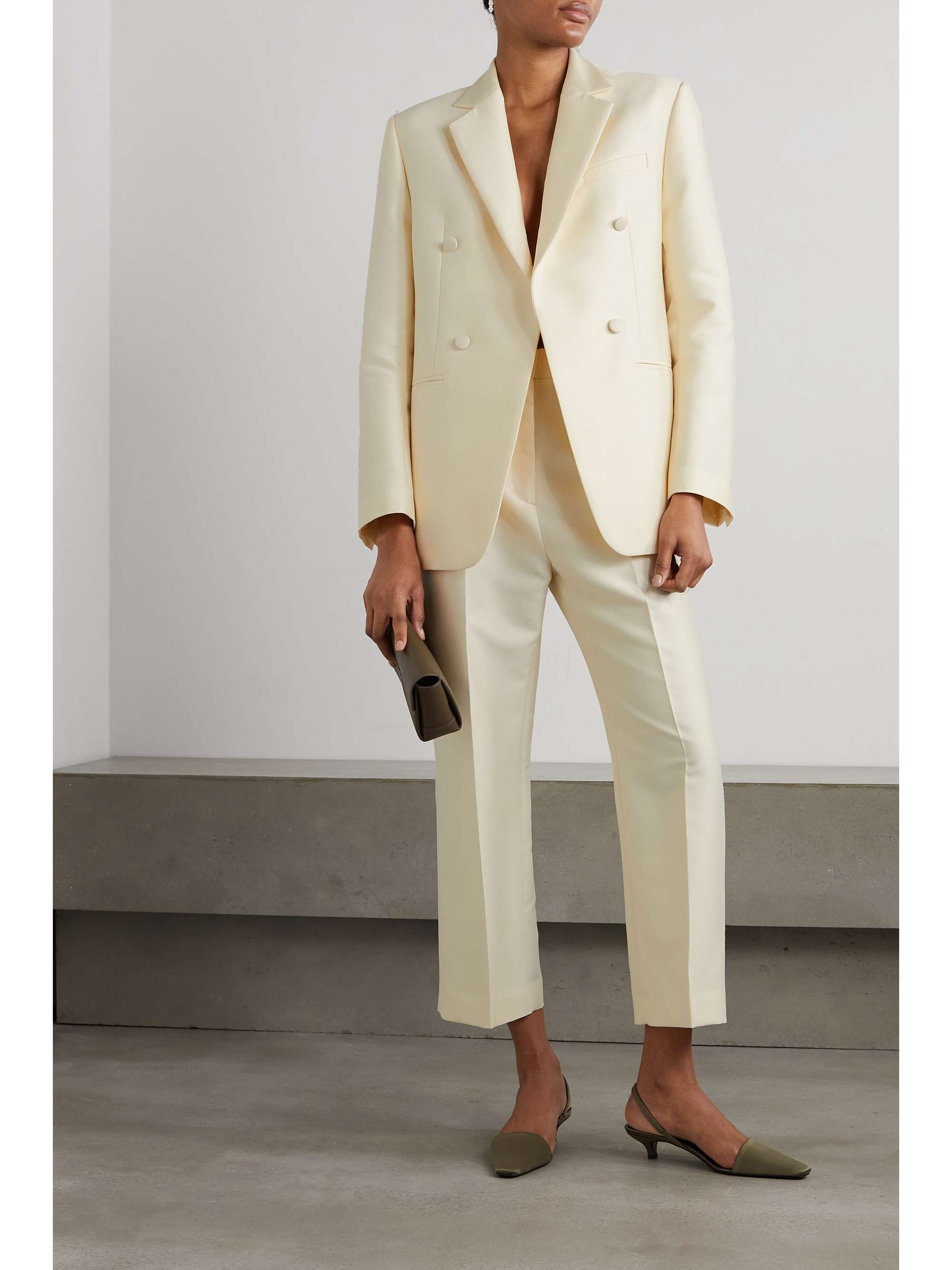 TOTEME Double-breasted sateen blazer