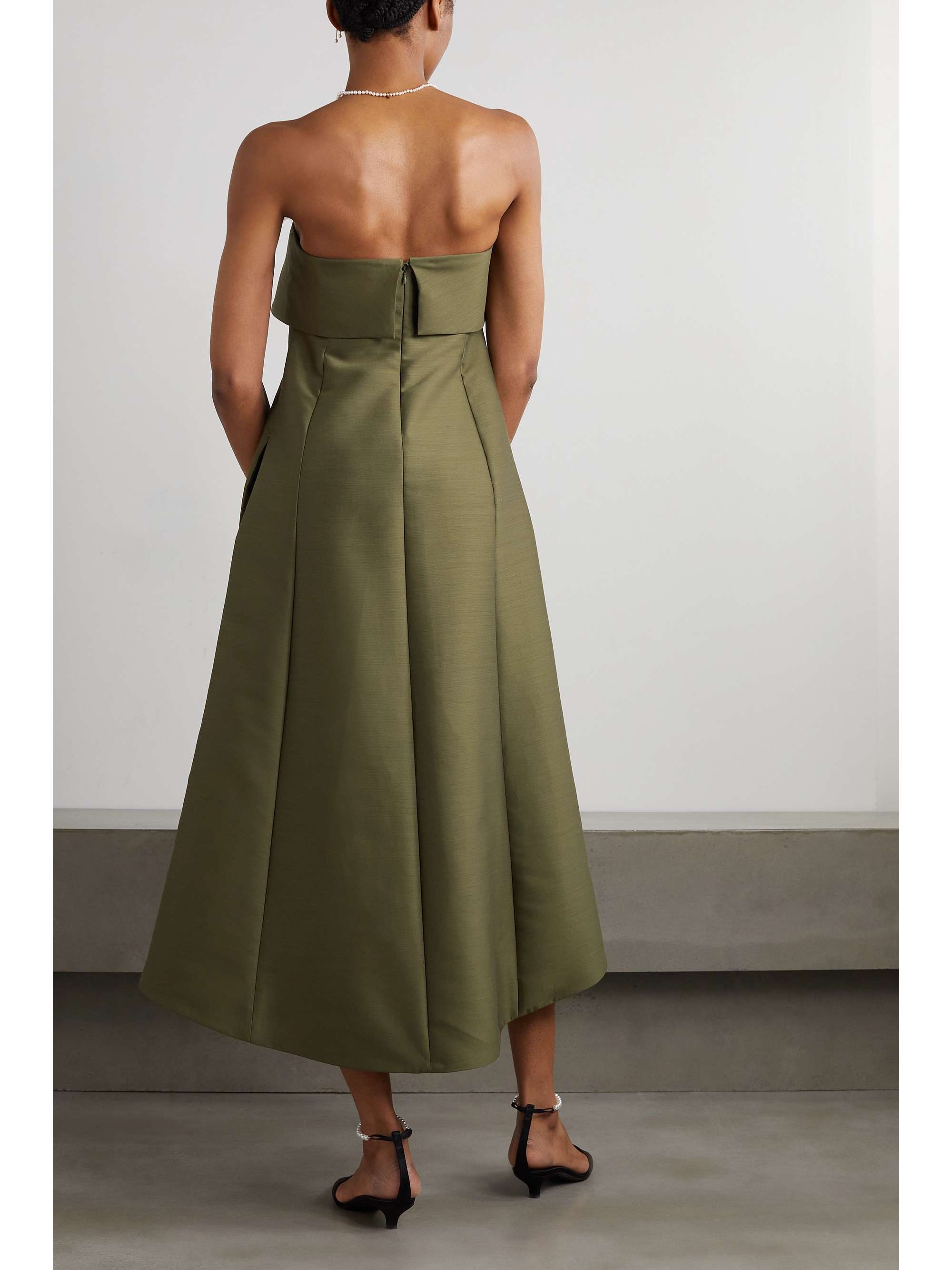 TOTEME Strapless dupioni midi dress NETAPORTER