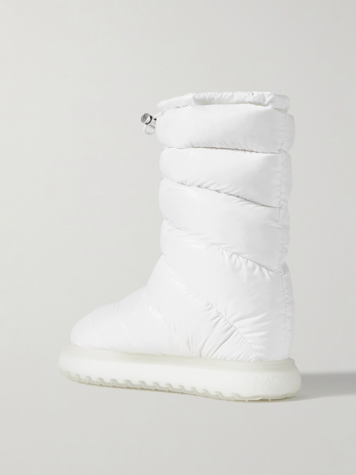 Moncler Gaia Quilted Nylon Pocket Snow Boots In White