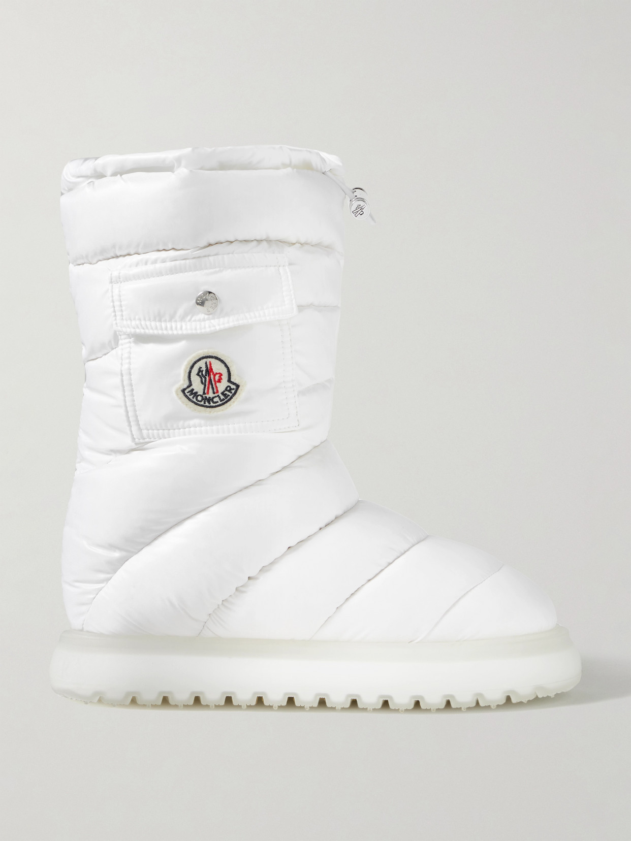 Moncler Women's Gaia Mid-length Down-nylon Snow Boots In White