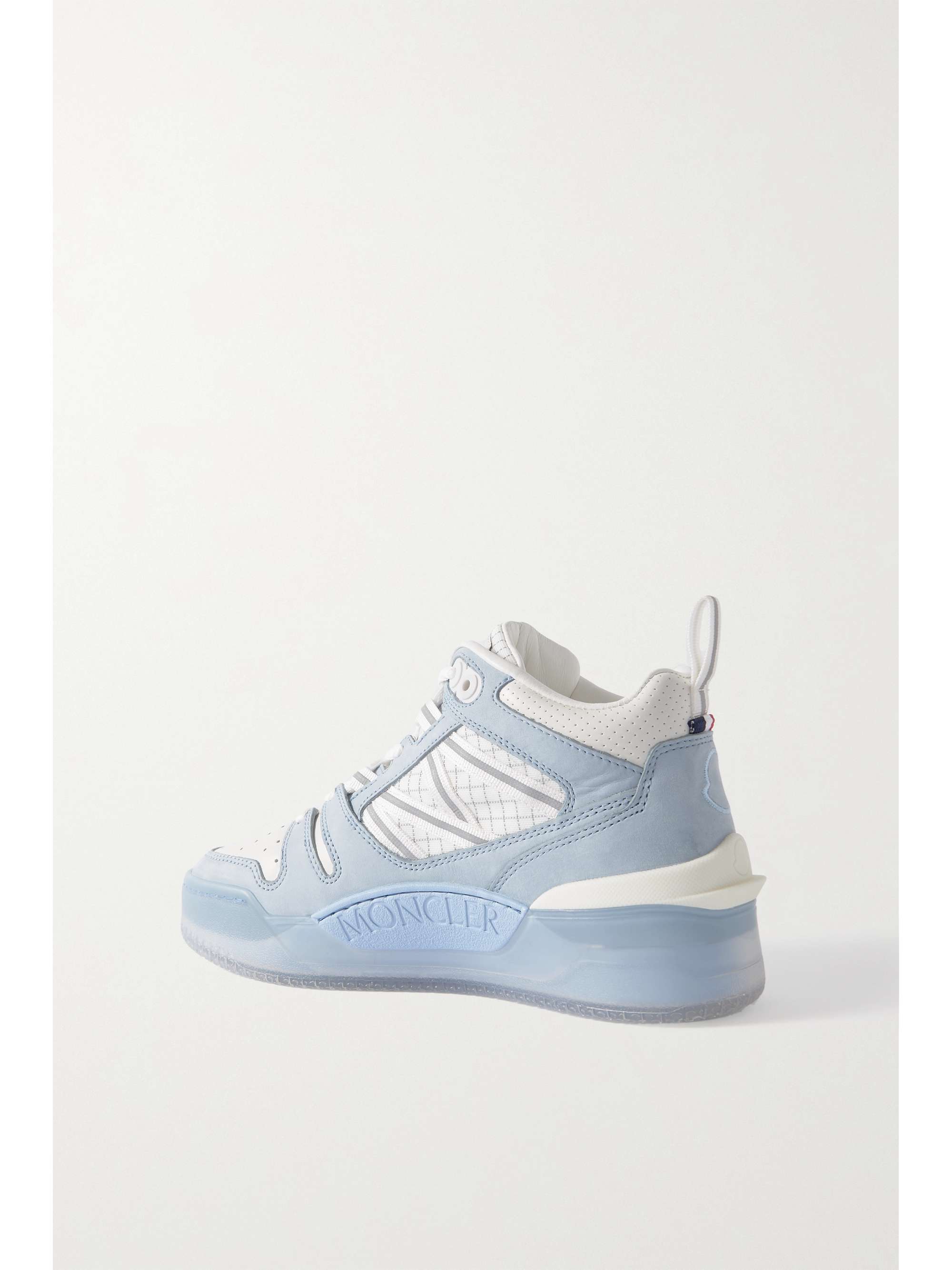 MONCLER Pivot Mid leather and ripstop-trimmed suede sneakers