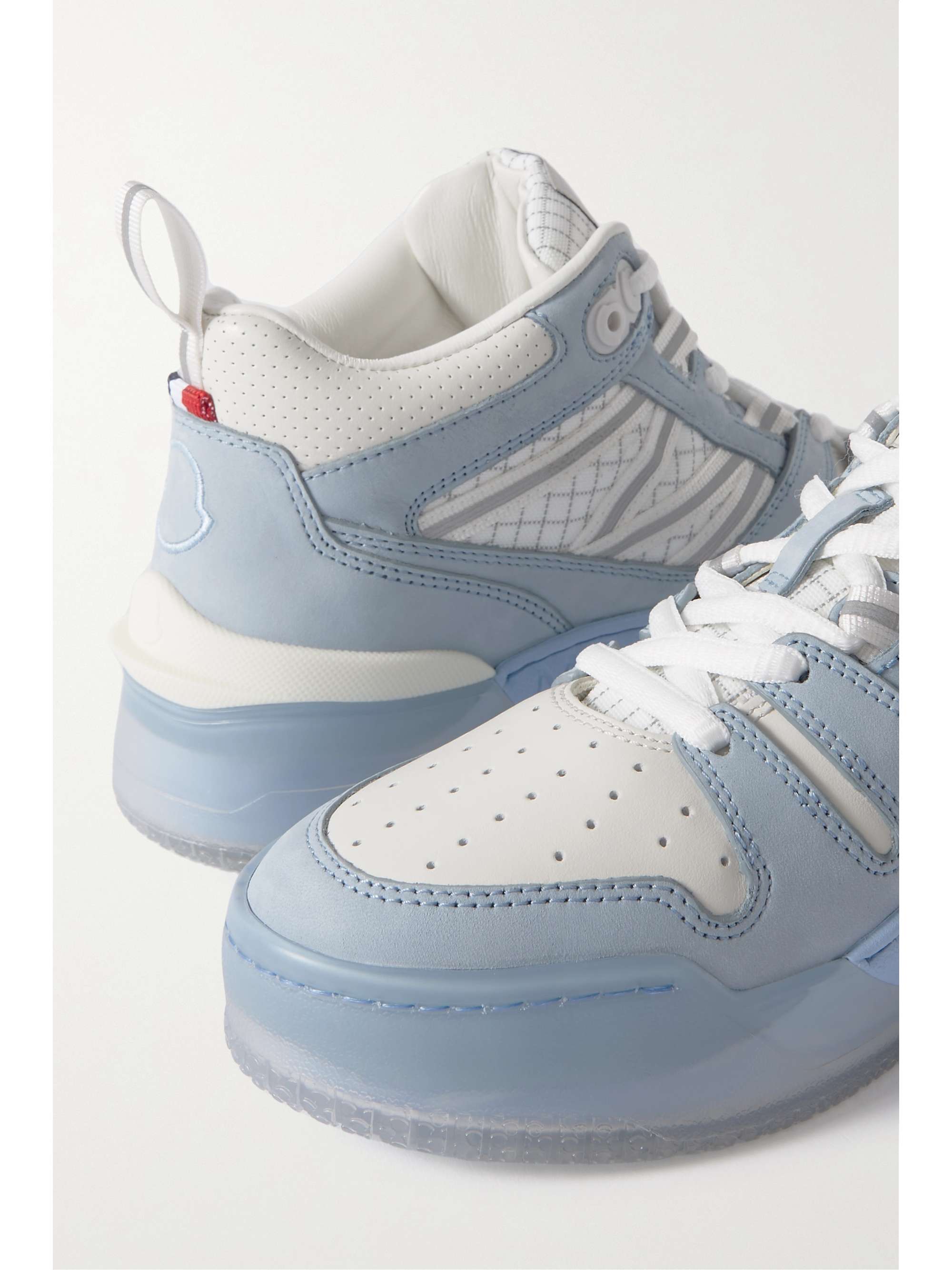 MONCLER Pivot Mid leather and ripstop-trimmed suede sneakers
