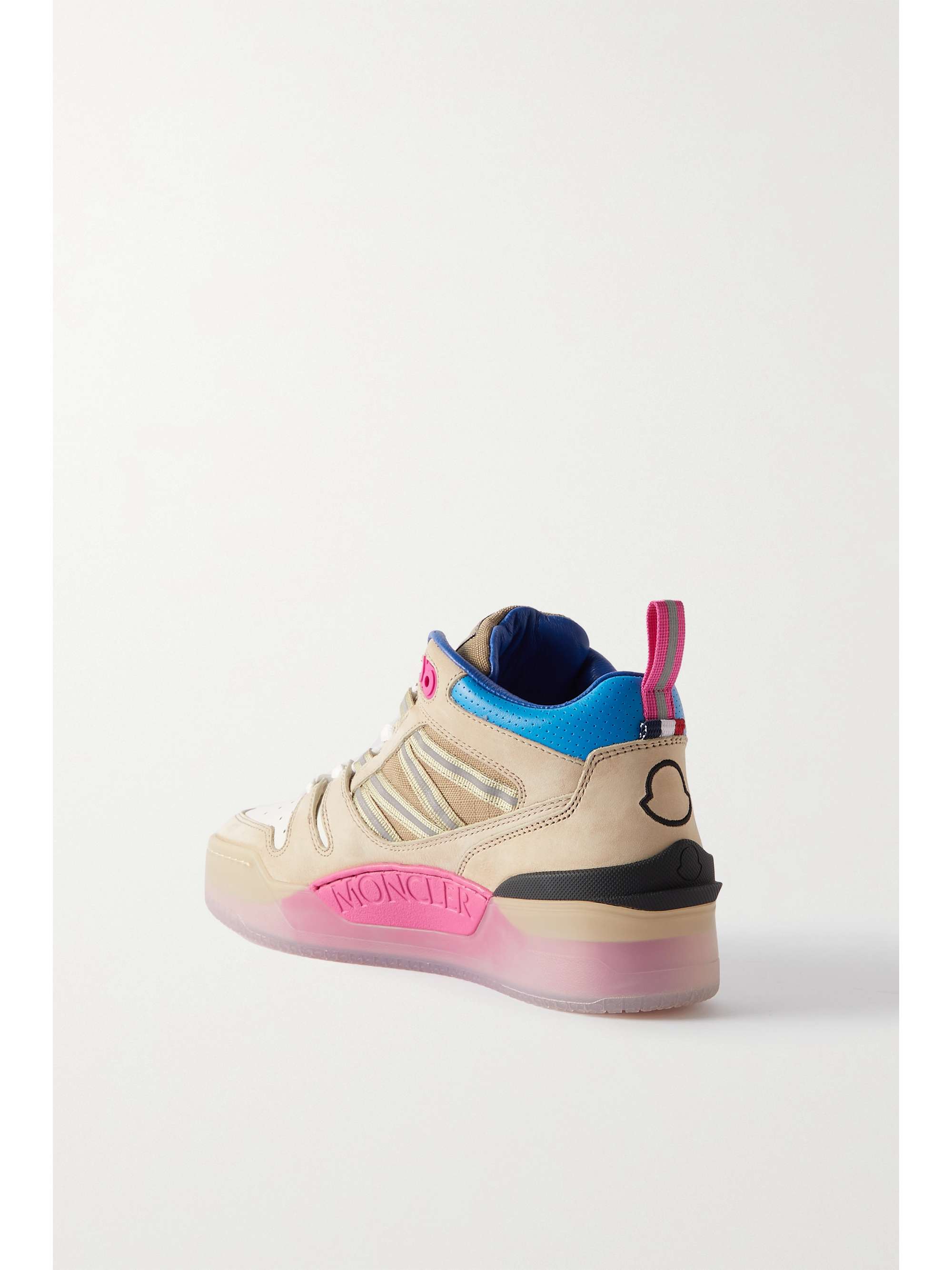 MONCLER Pivot Mid leather and ripstop-trimmed suede sneakers