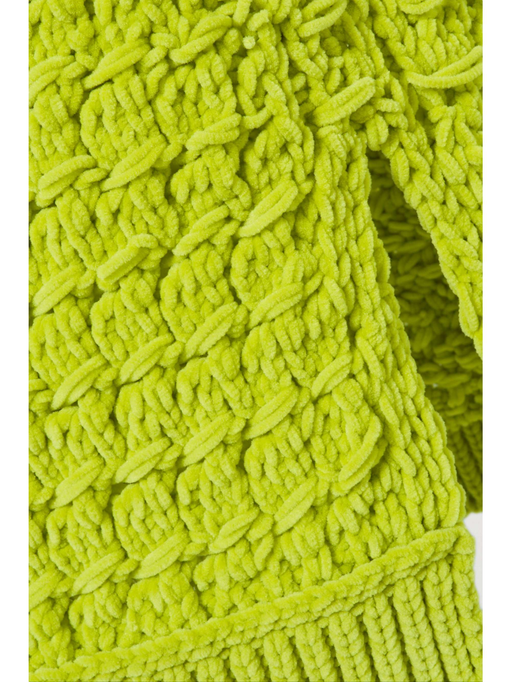 Green Cable-knit chenille mini skirt 