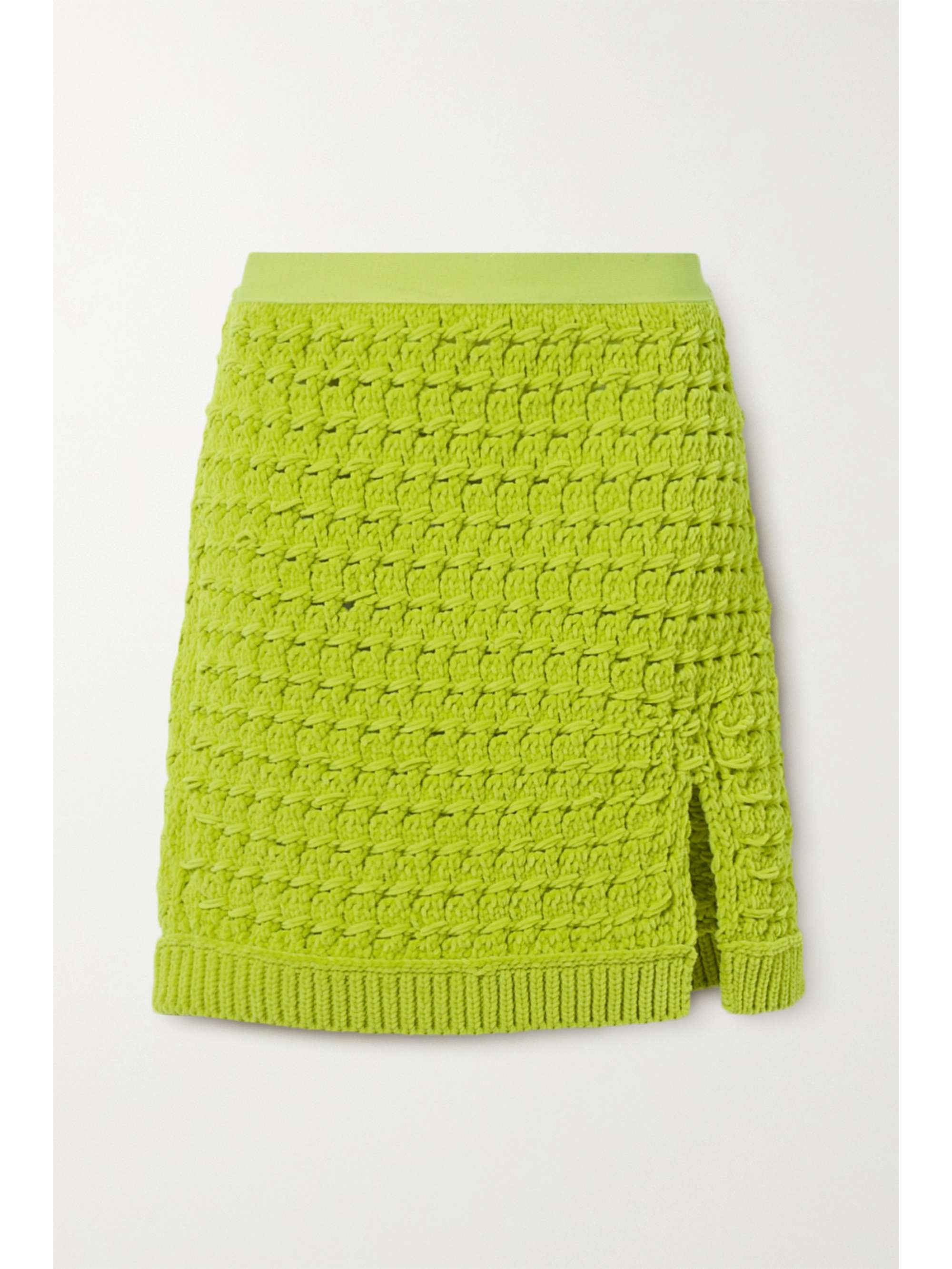 Green Cable-knit chenille mini skirt 