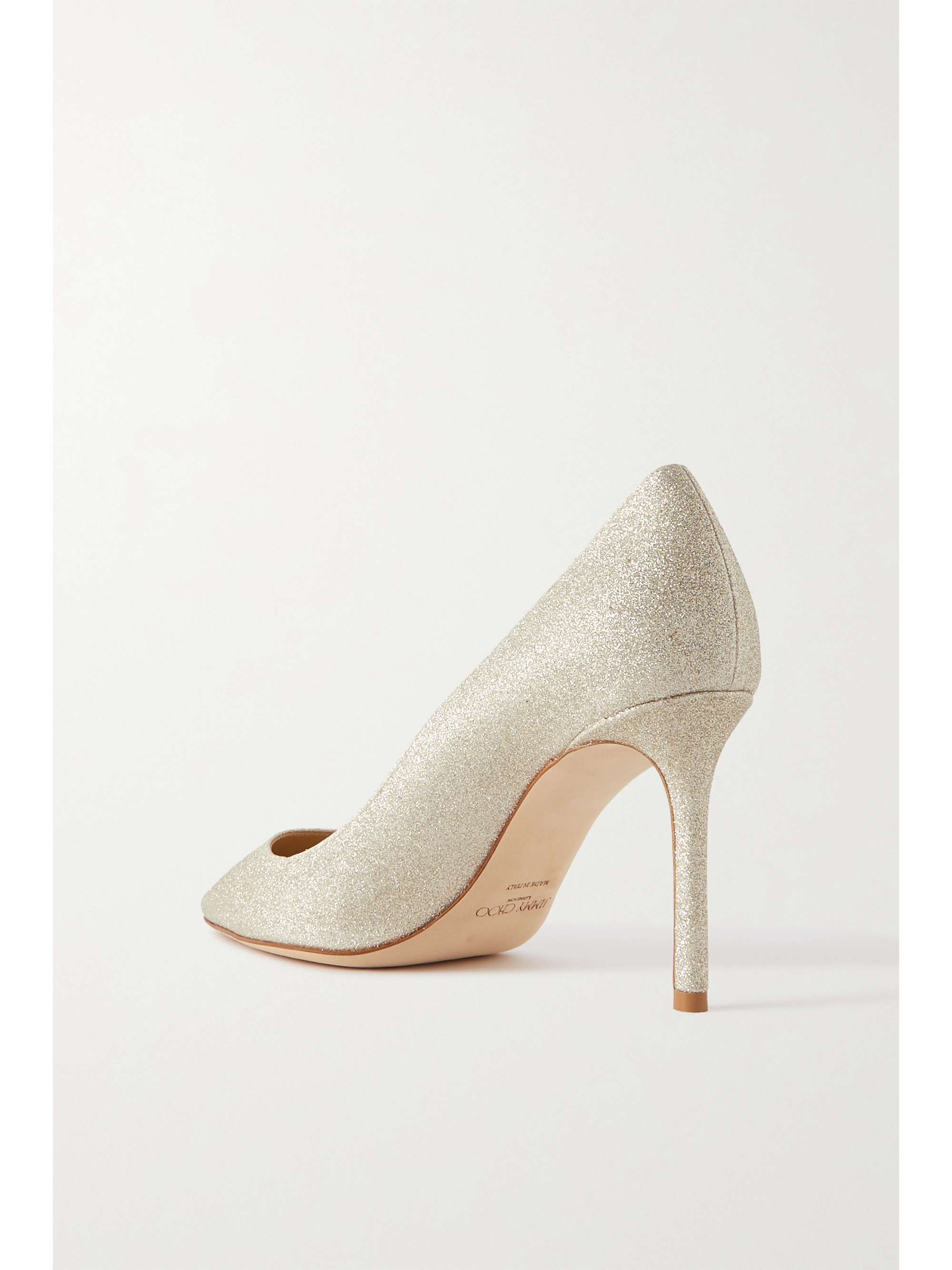 JIMMY CHOO Romy glittered leather pumps