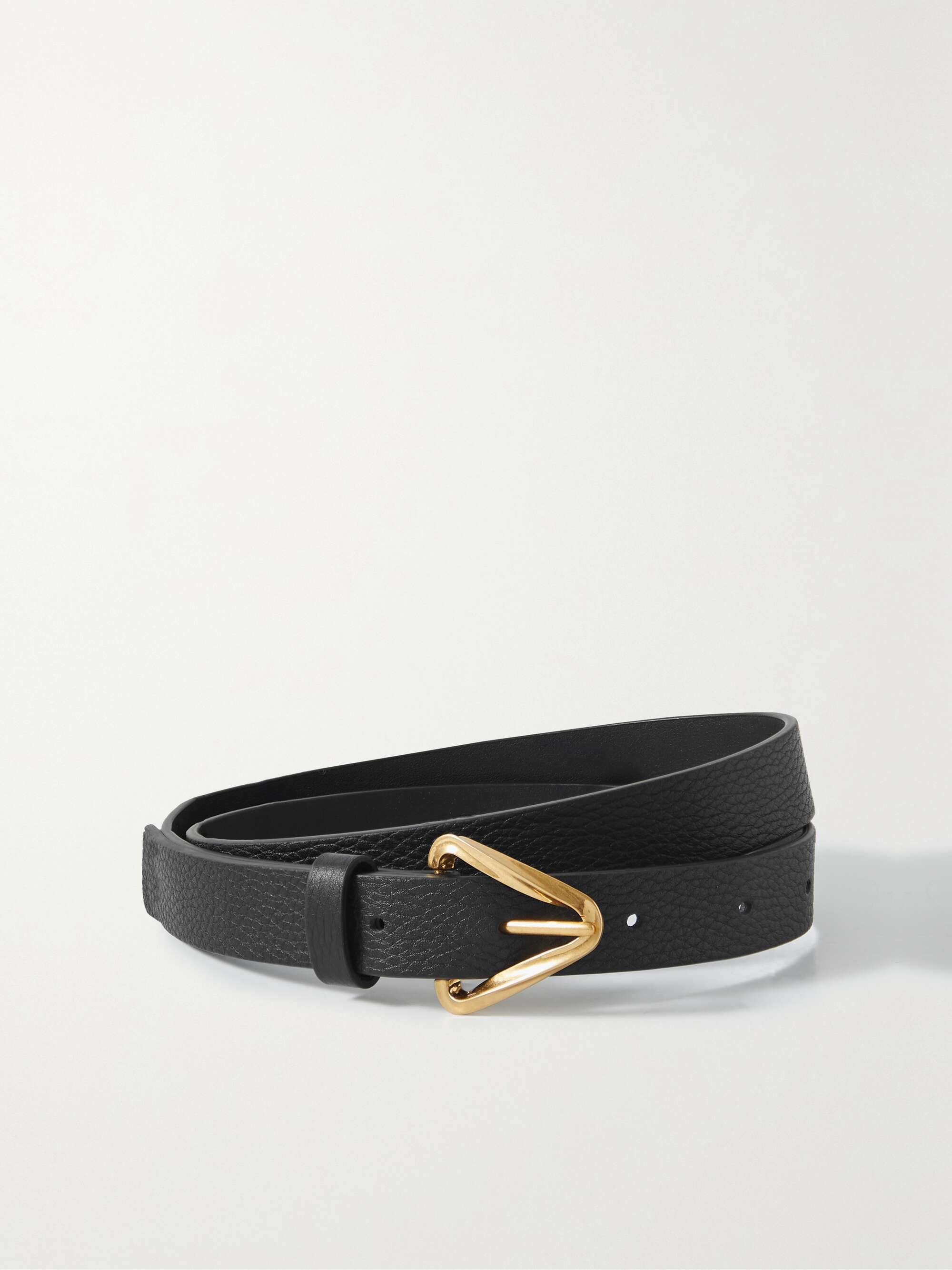 Grasp textured-leather belt