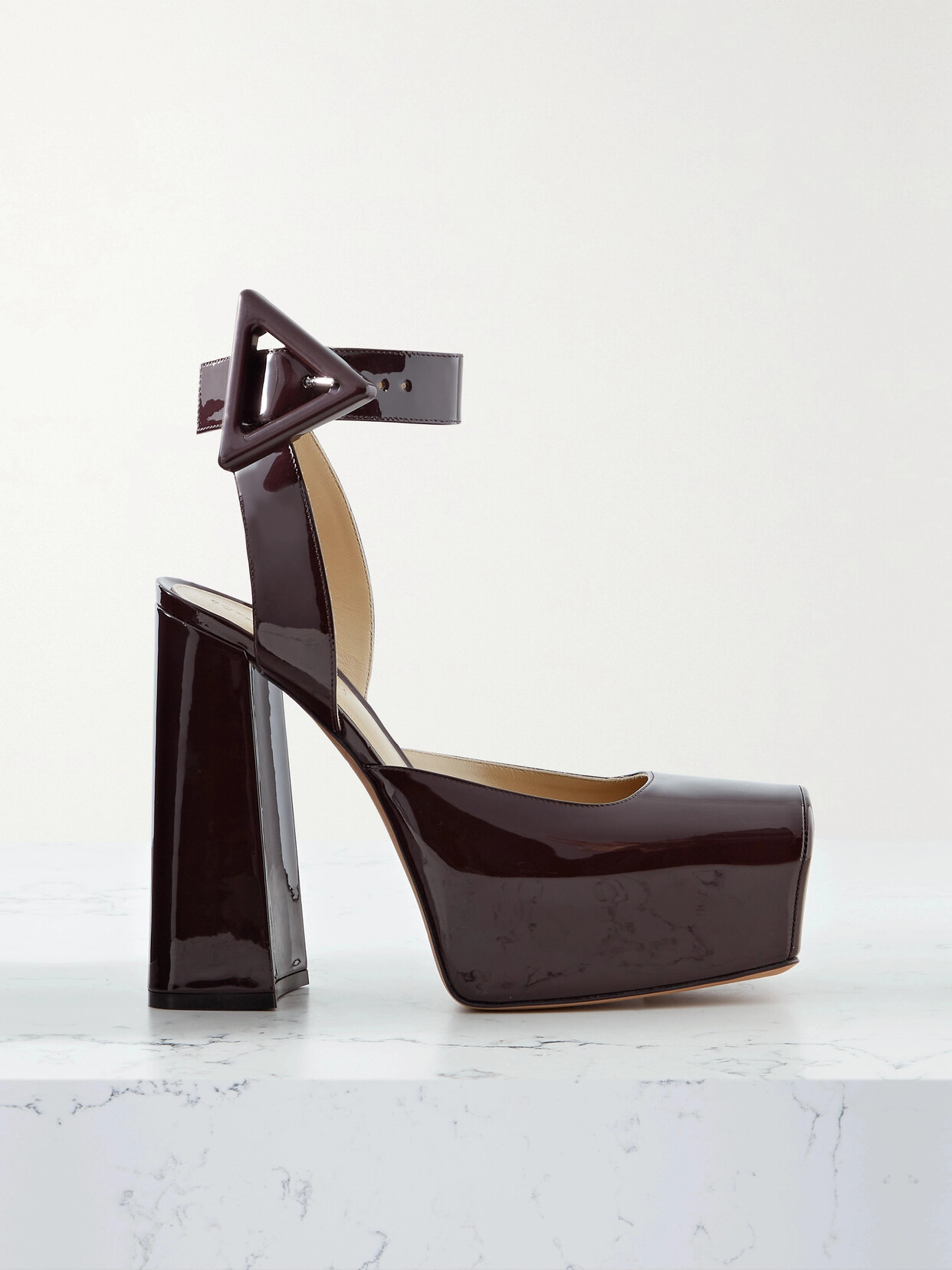 Bottega Brown Tower 140 Patent Leather Platform Pumps ModeSens