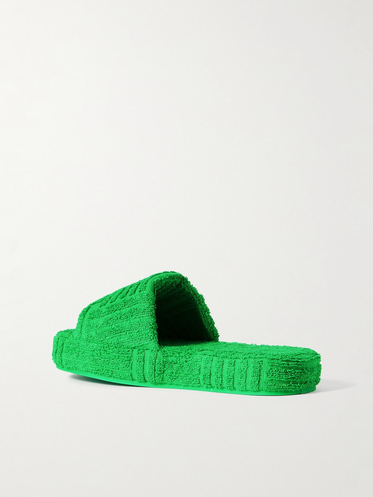 Shop Bottega Veneta Terry Slides In Green