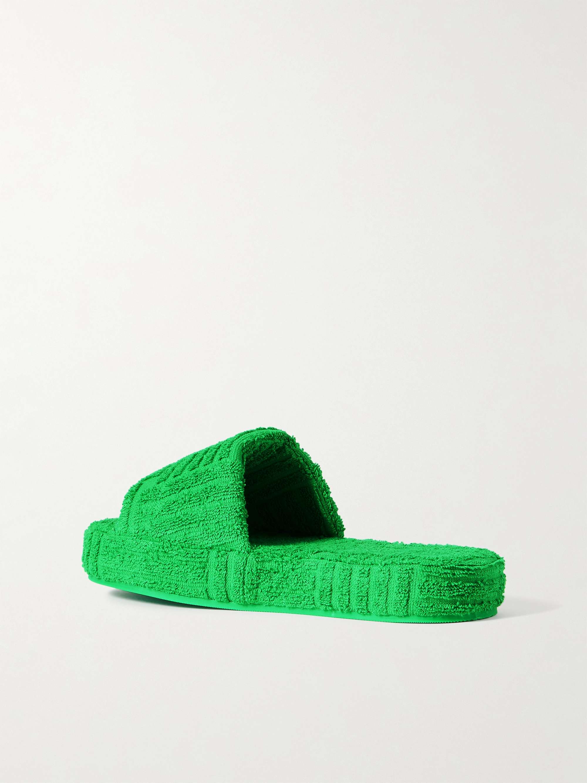 bottega veneta green terry slides