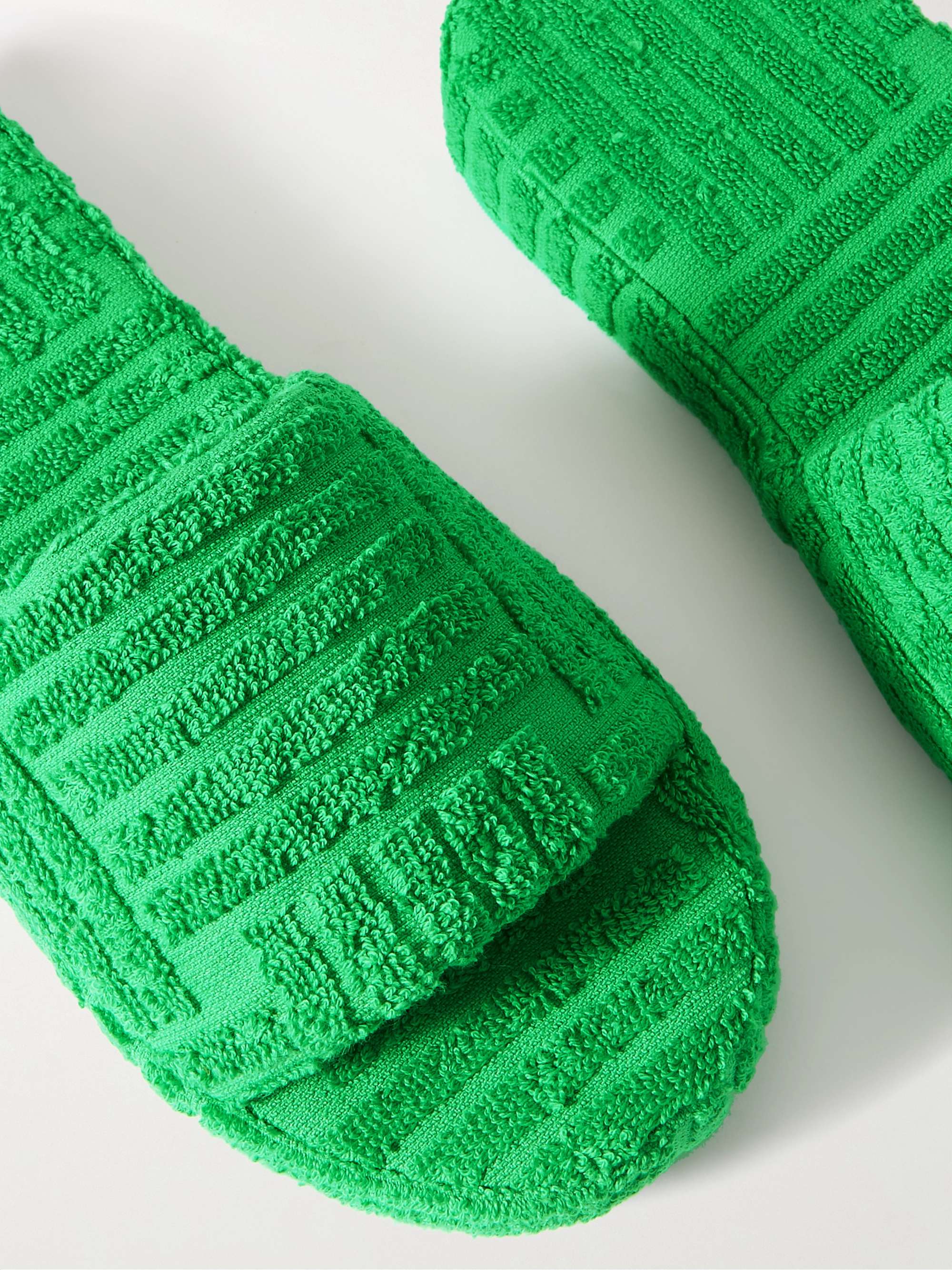 bottega veneta green terry slides