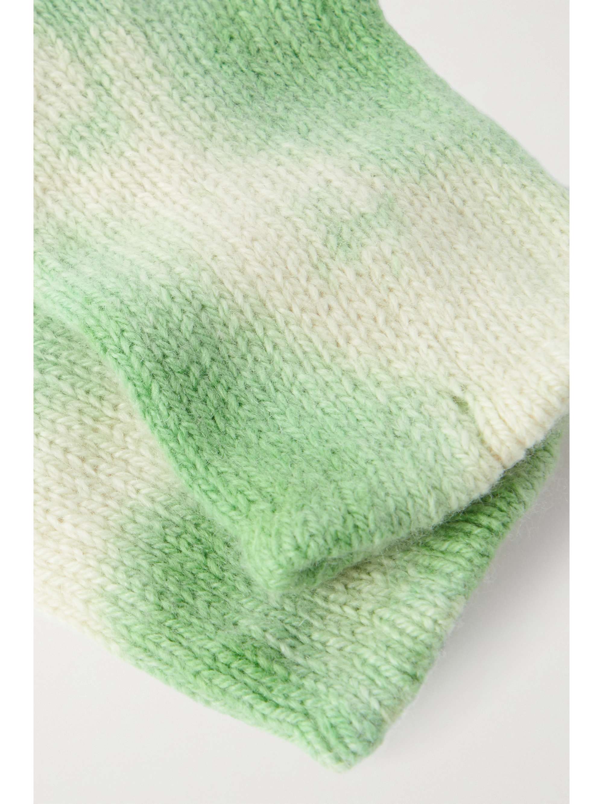 THE ELDER STATESMAN Tie-dyed cashmere fingerless gloves