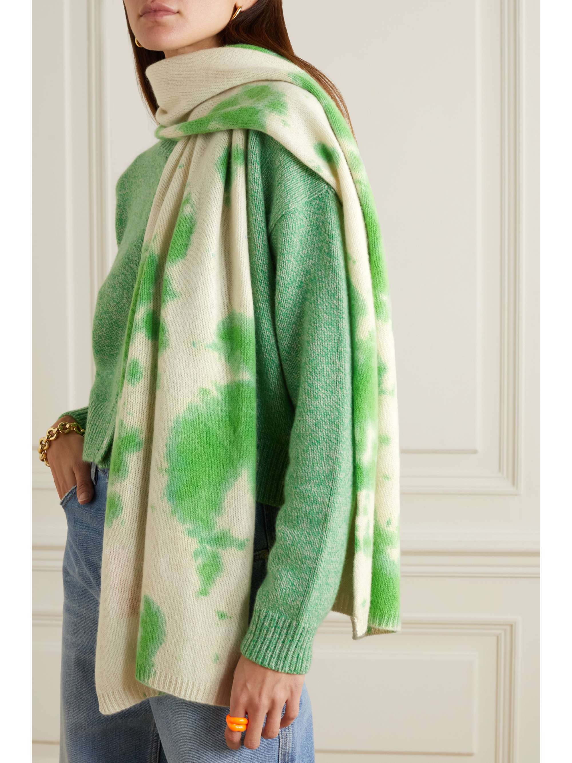 THE ELDER STATESMAN Tie-dyed cashmere scarf