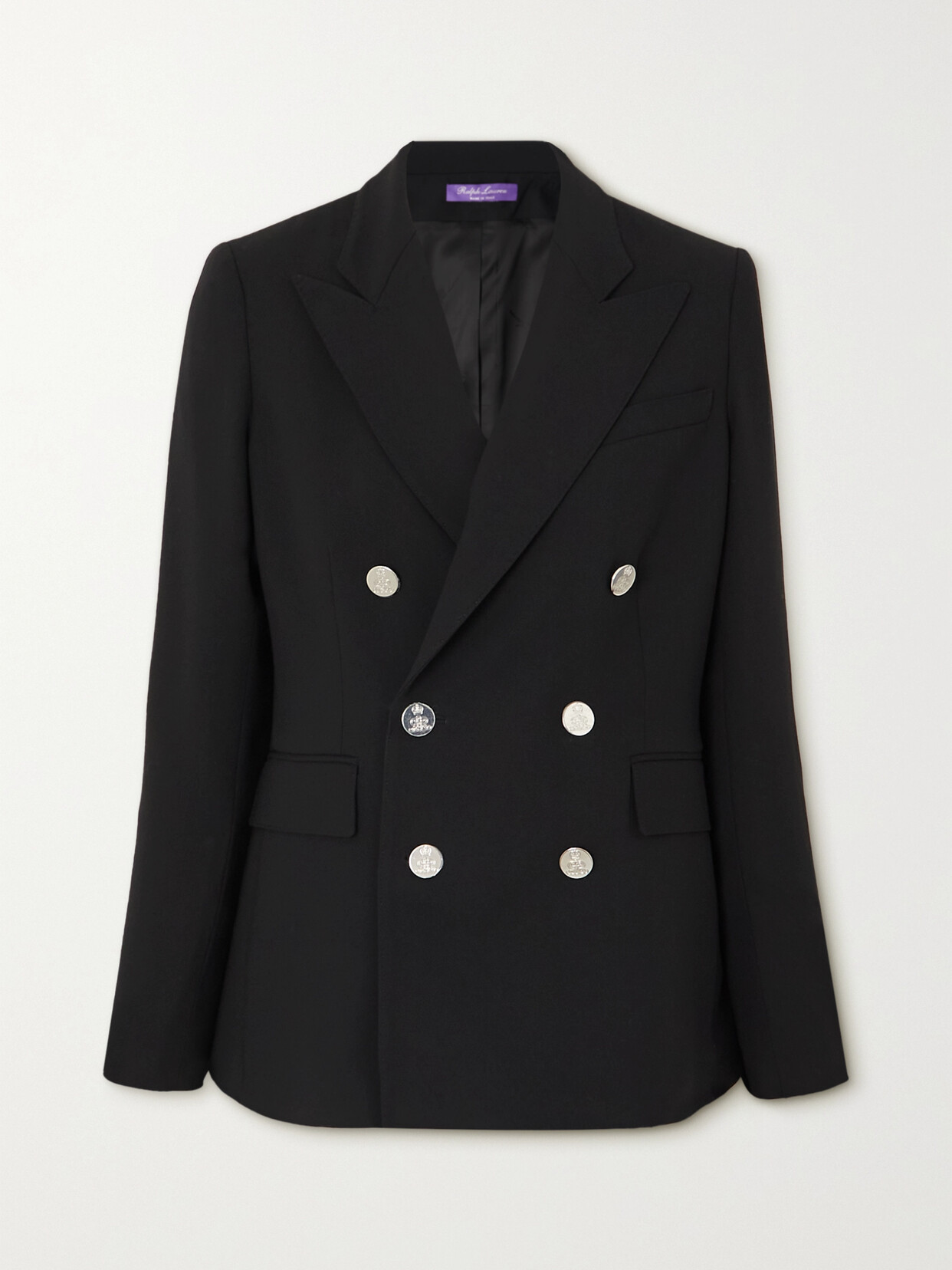 RALPH LAUREN CAMDEN DOUBLE-BREASTED WOOL-CREPE BLAZER