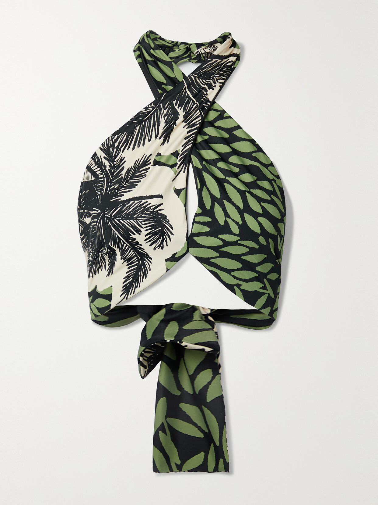 Johanna Ortiz - Expression Printed Recycled Halterneck Bikini Top - Green