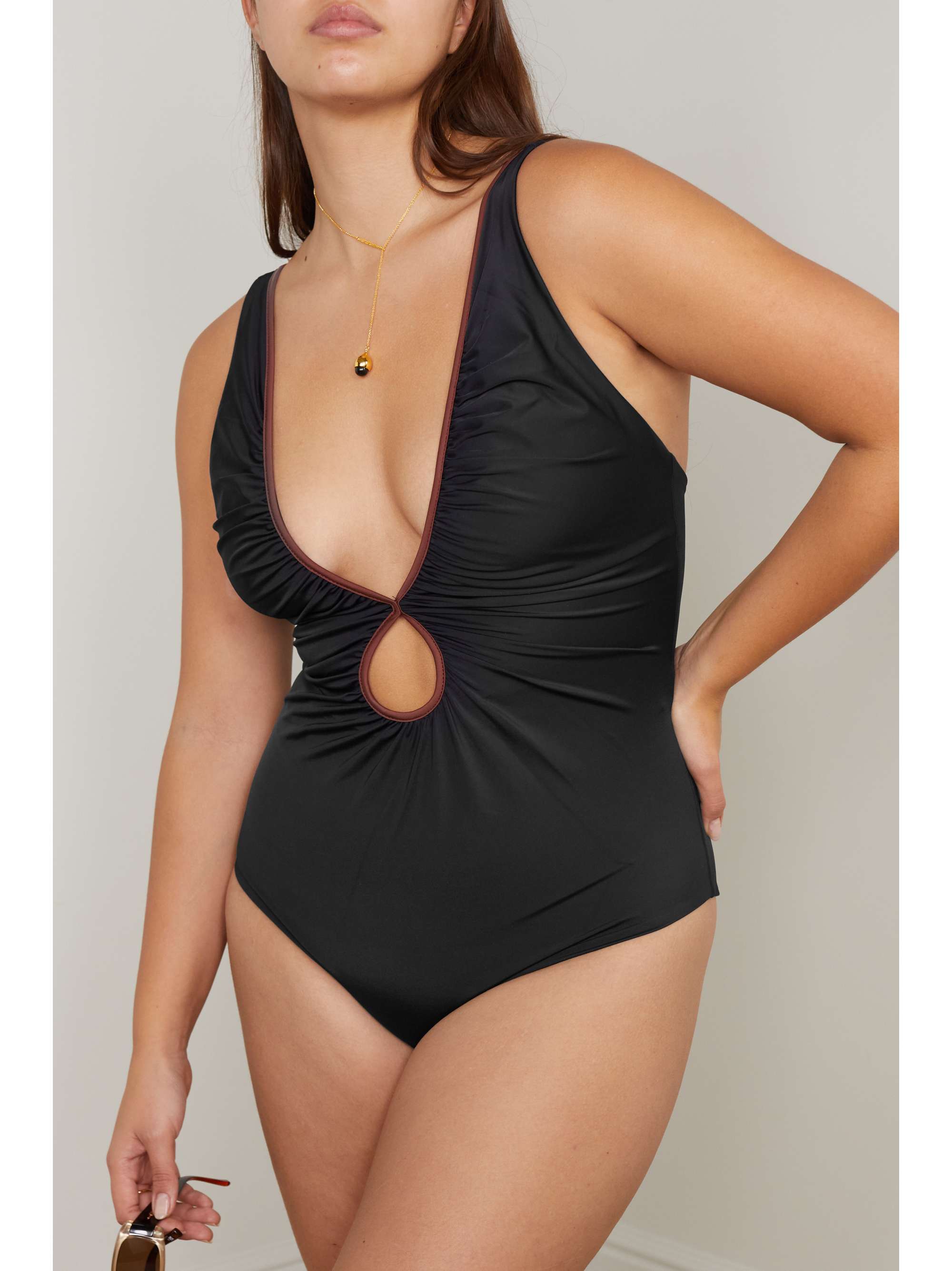 JOHANNA ORTIZ + NET SUSTAIN Malick cutout open-back recycled swimsuit