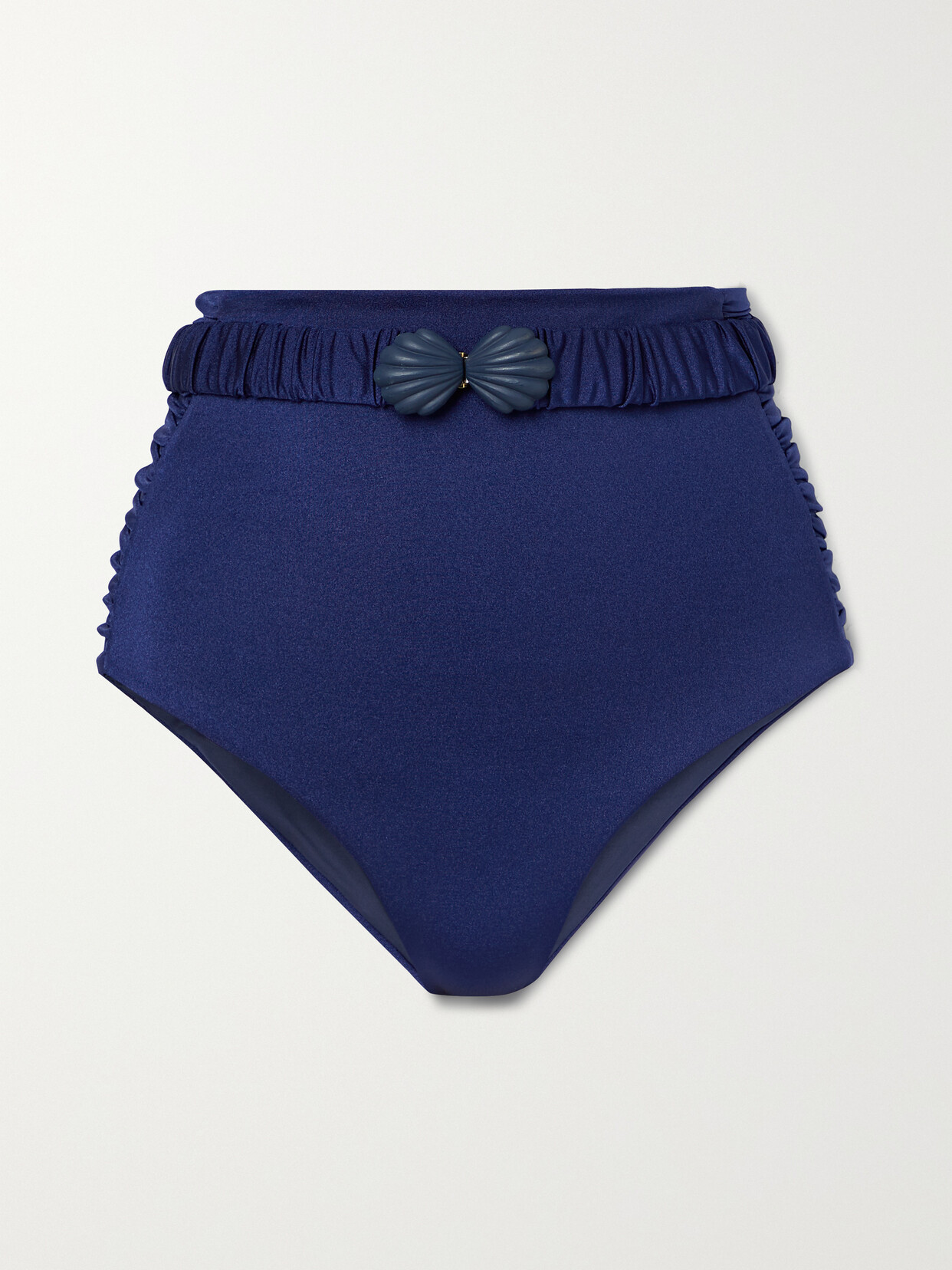 Johanna Ortiz - Zaire Belted Ruched Bikini Briefs - Blue