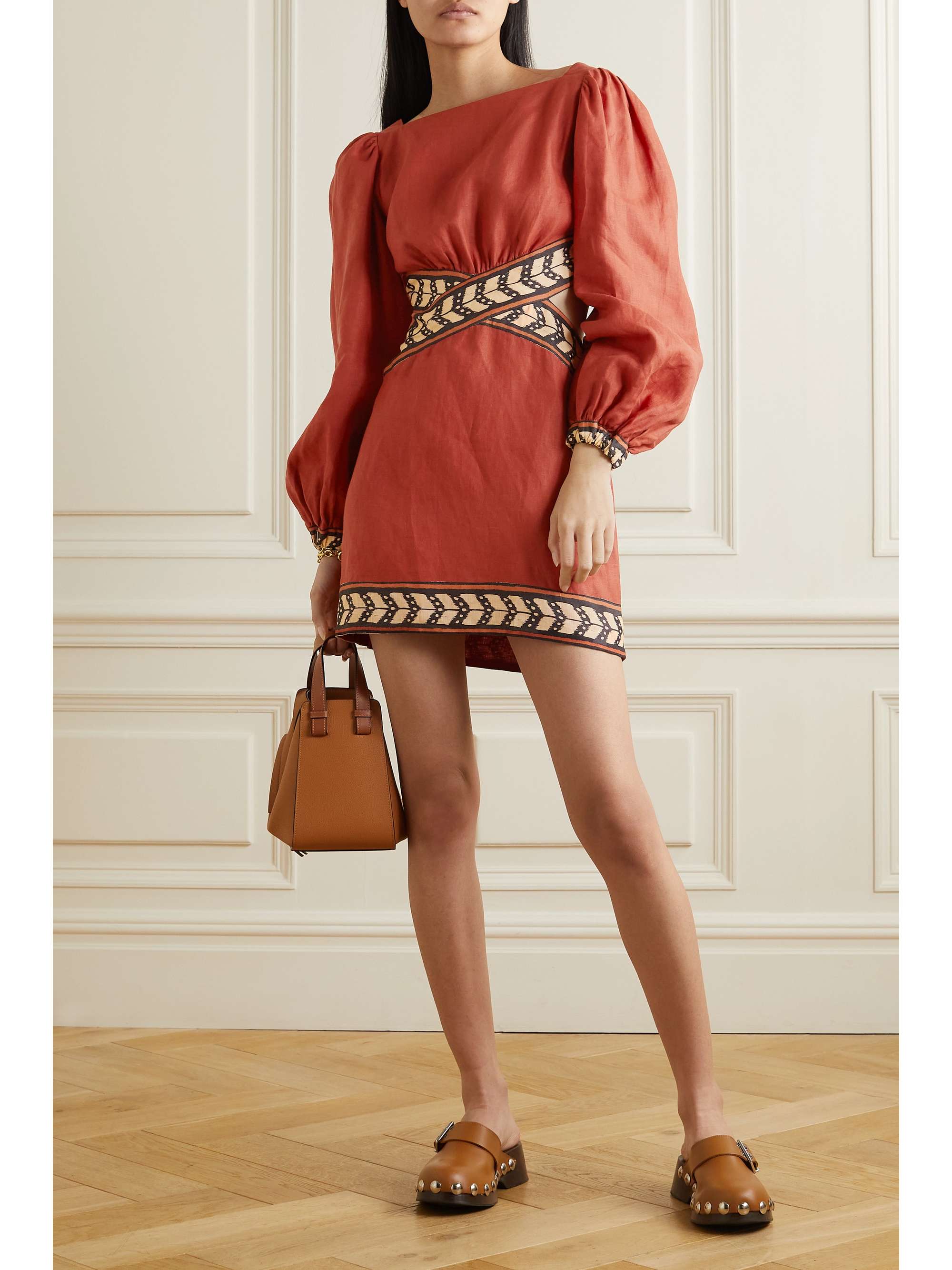 JOHANNA ORTIZ Time Gone By cutout linen mini dress