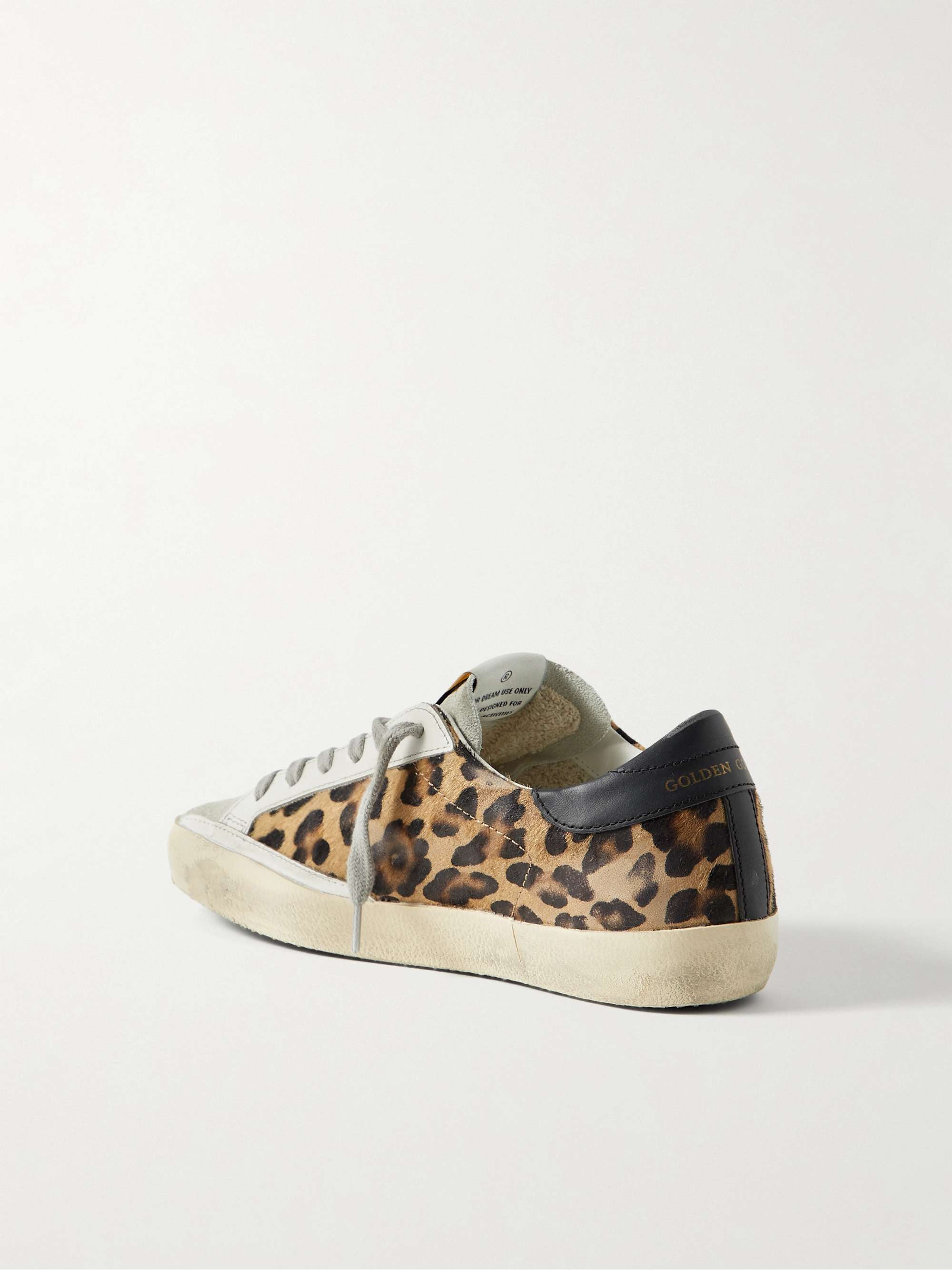 GOLDEN GOOSE Superstar distressed leather-trimmed suede sneakers