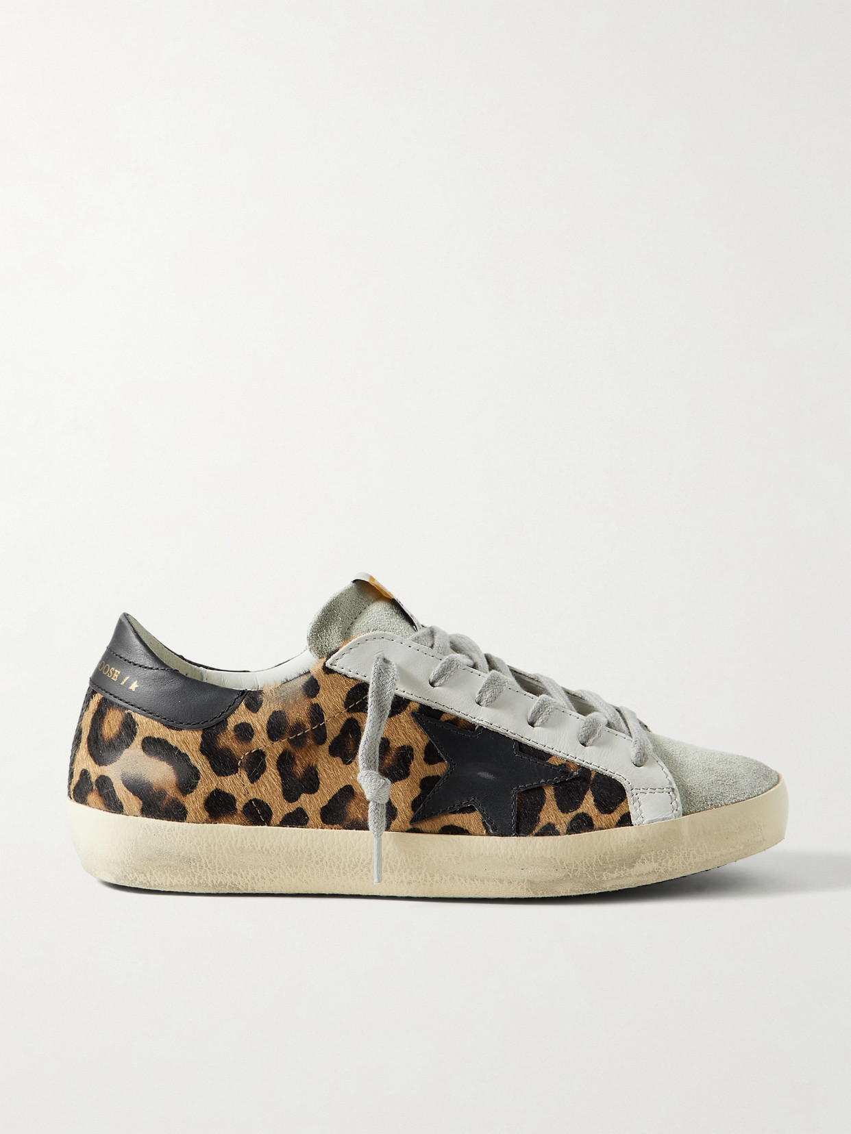 Golden Goose - Superstar Distressed Leopard-print Calf Hair, Leather And Suede Sneakers - Brown