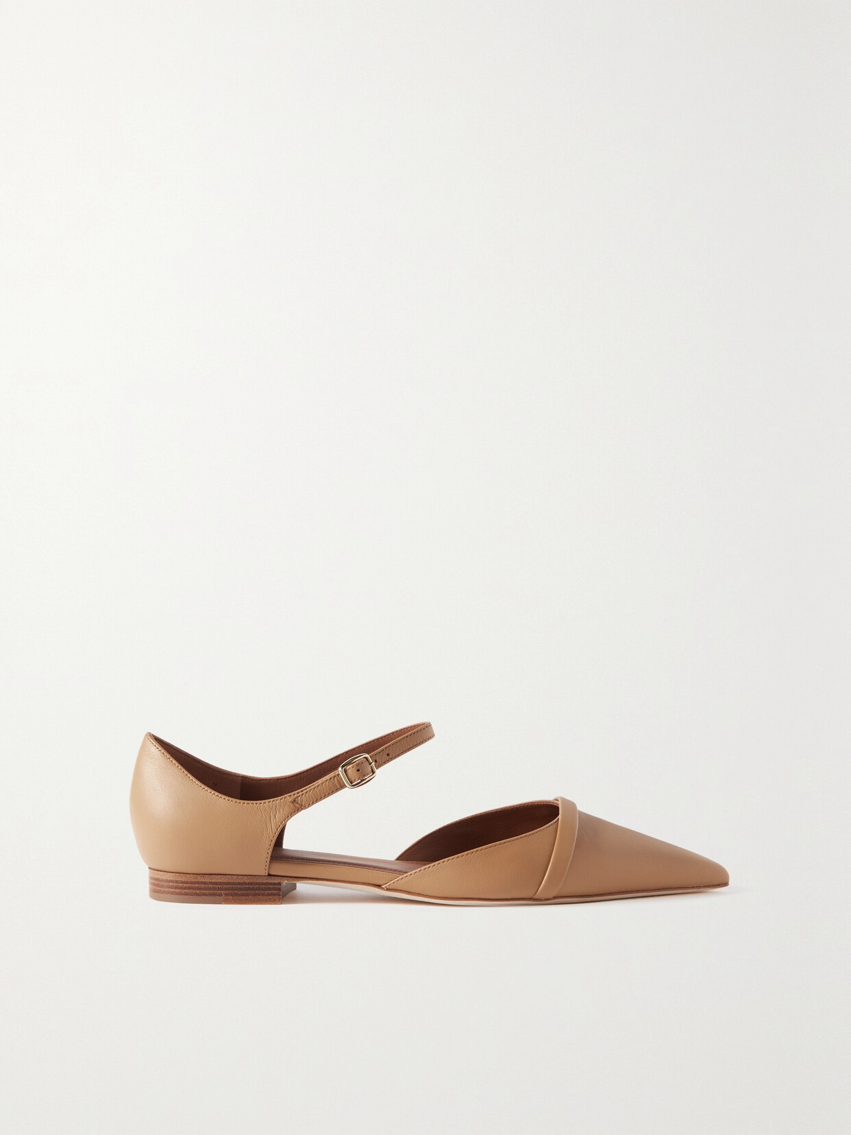 Malone Souliers Ulla Leather Point-toe Flats In Honey Honey