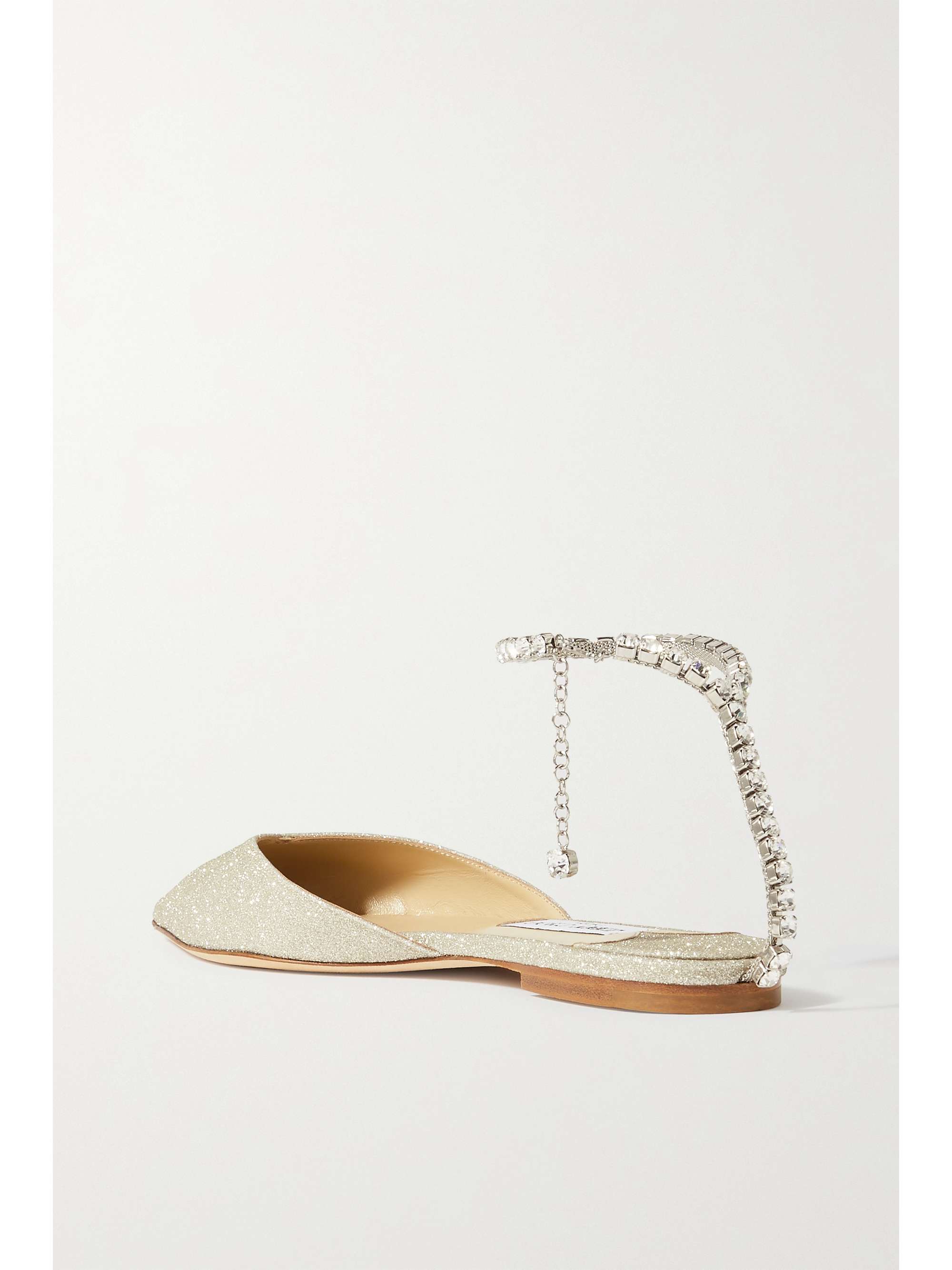 JIMMY CHOO Saeda crystal-embellished velvet point-toe flats