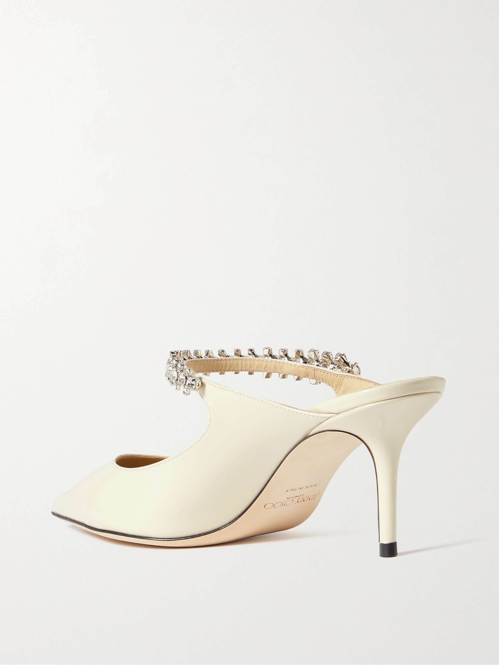 JIMMY CHOO Bing 65 crystal-embellished croc-effect leather mules