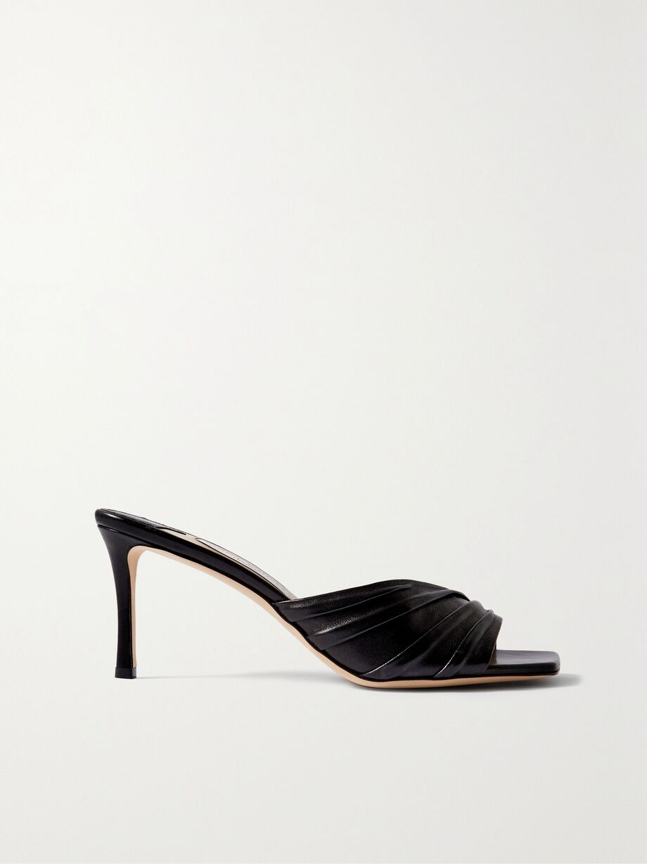 Basil 75 ruched leather mules, Jimmy Choo