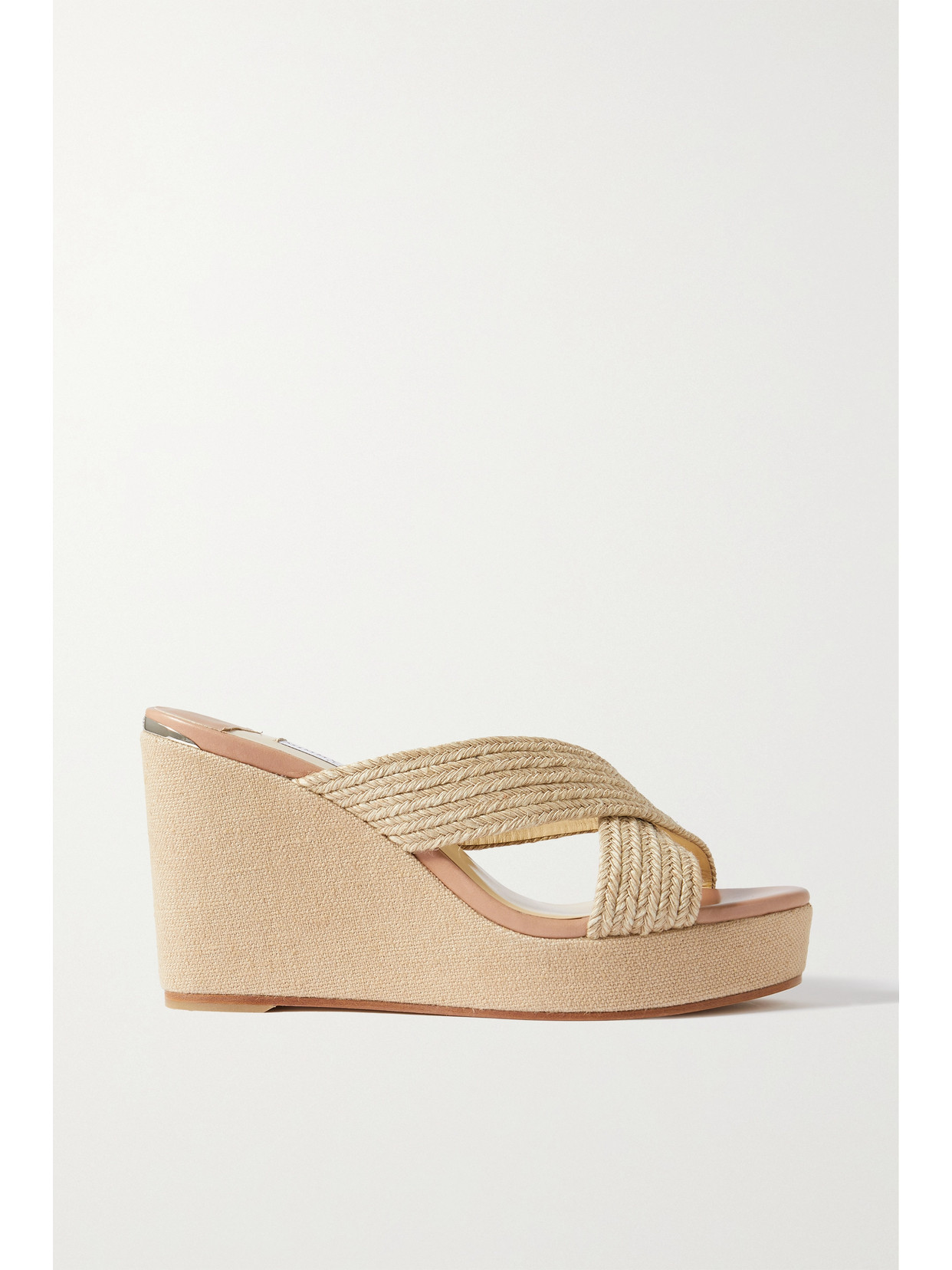 Jimmy Choo - Dovina 100 Raffia Espadrille Wedge Mules - Neutrals