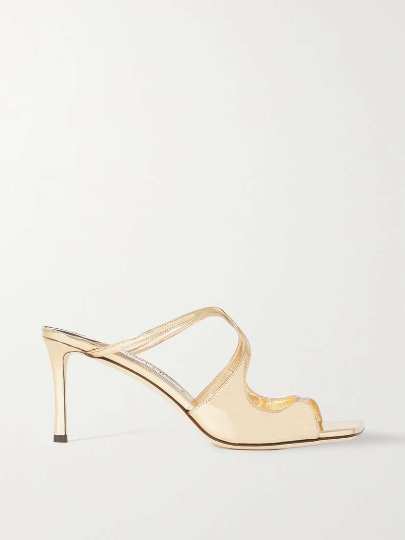 Jimmy Choo Anise 75 Metallic Leather Mules